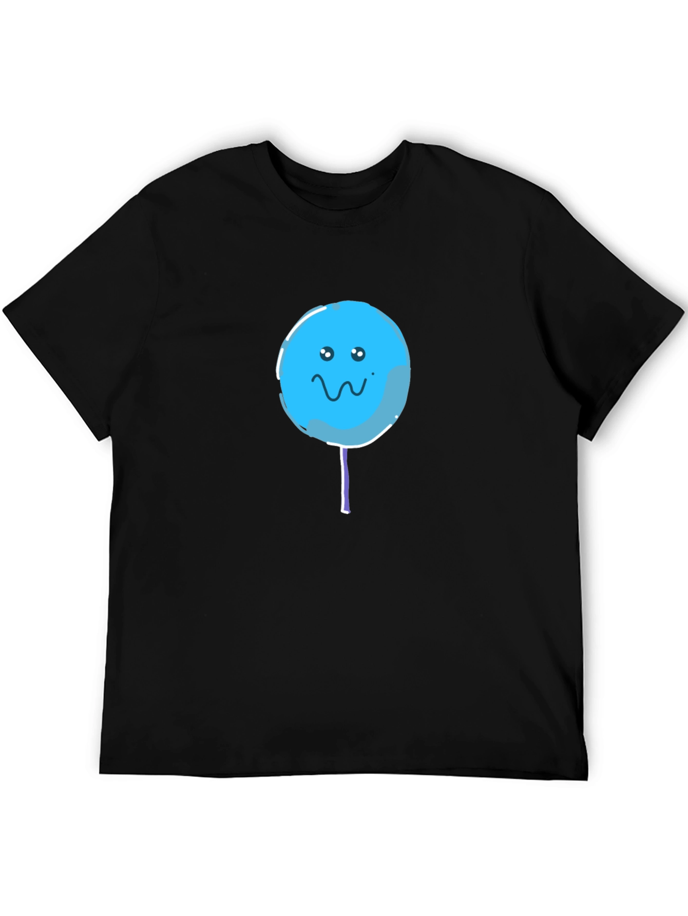 Black Sad Lollipop Graphic Black T-Shirt view 5