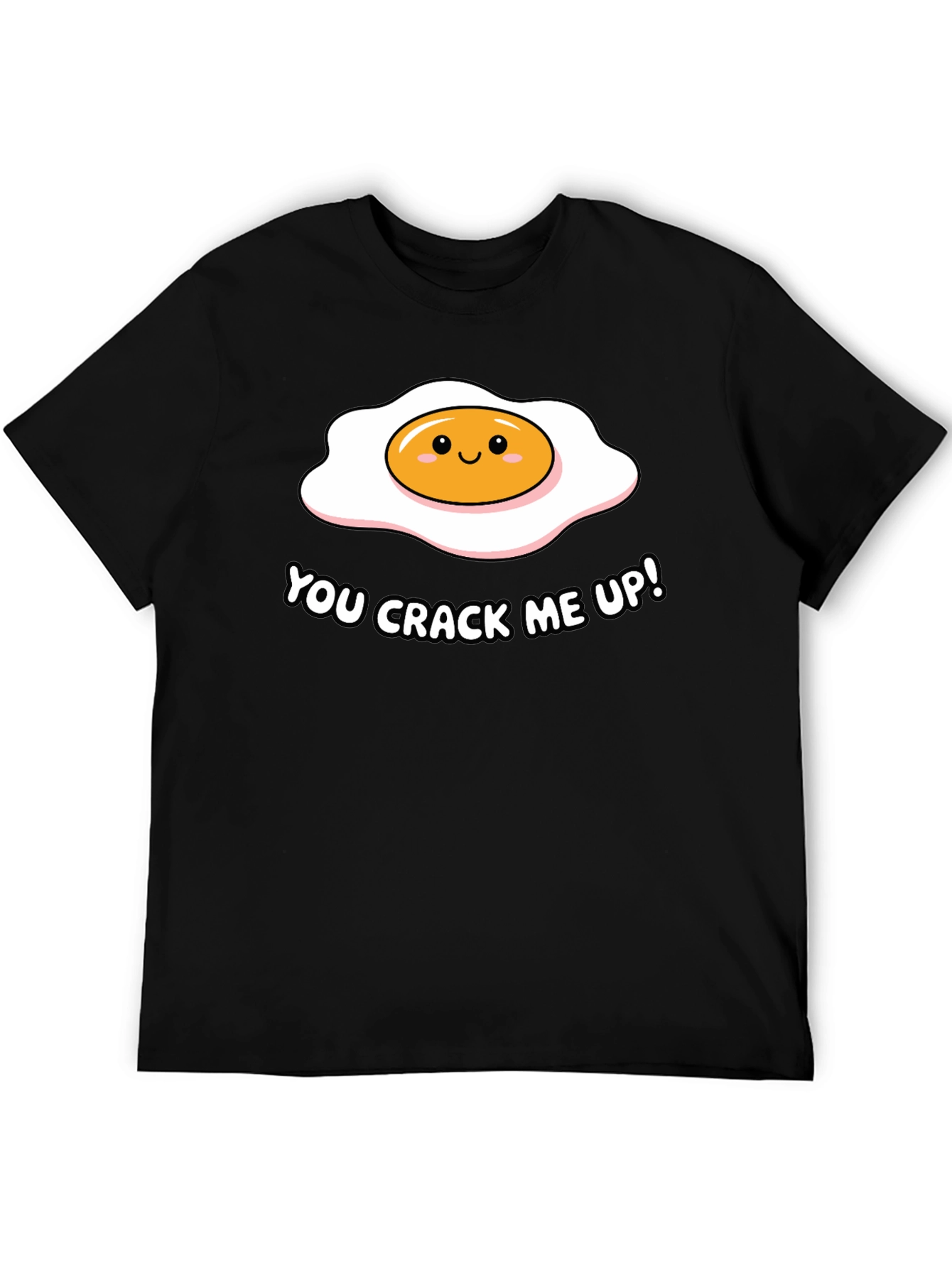 Black Funny You Crack Me Up Egg Pun T-Shirt view 5