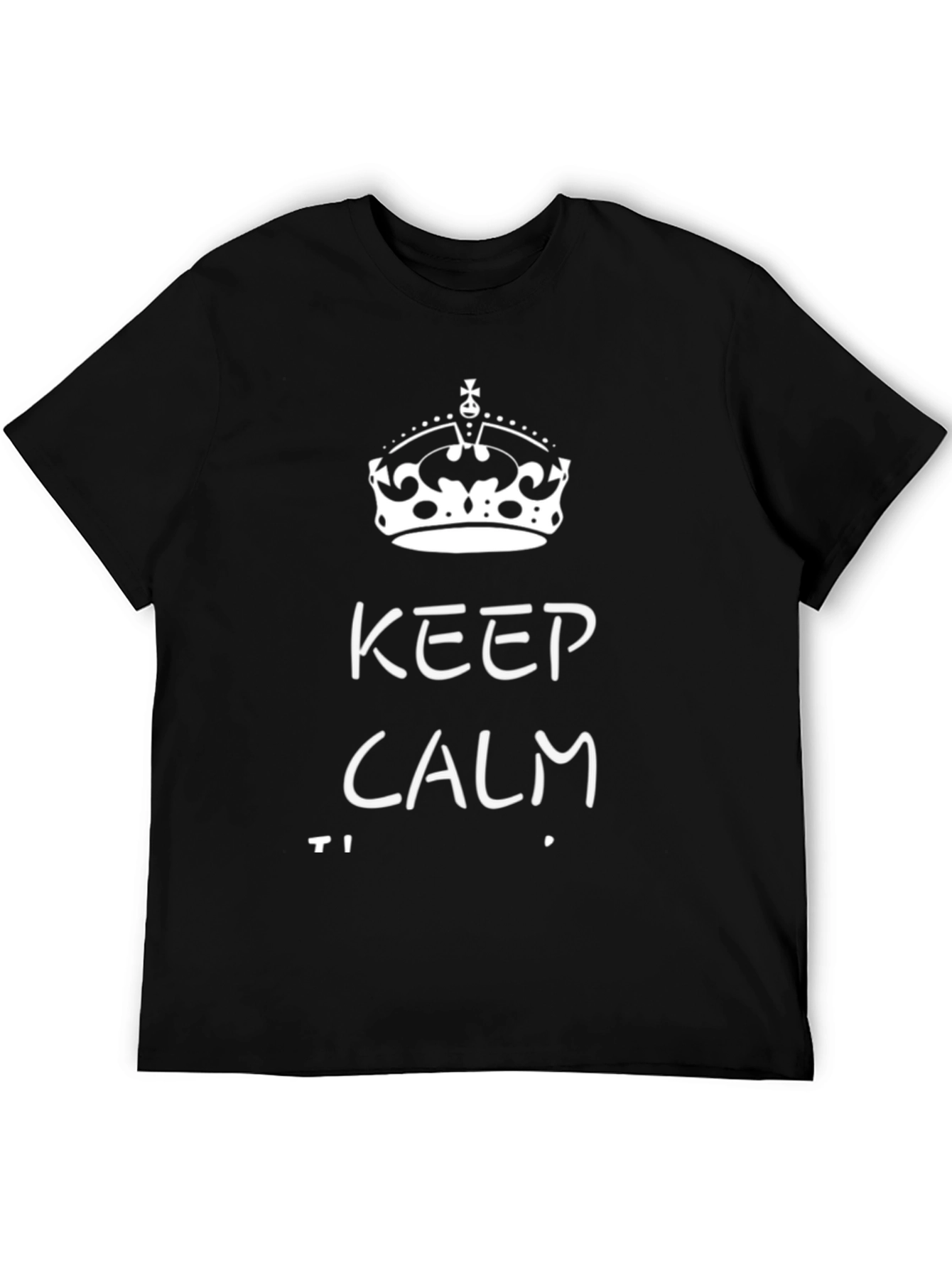 Black Keep Calm Graphic Tee - Black Casual T-Shirt view 5