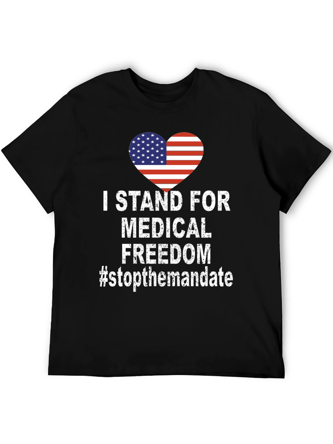 Black Medical Freedom T-Shirt - Stop The Mandate view 5