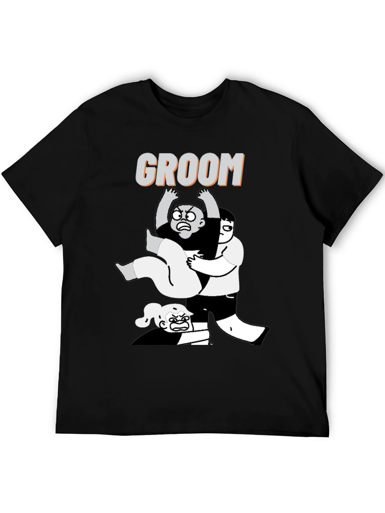 Black Funny Groom T-Shirt - Graphic Novel Style view 5
