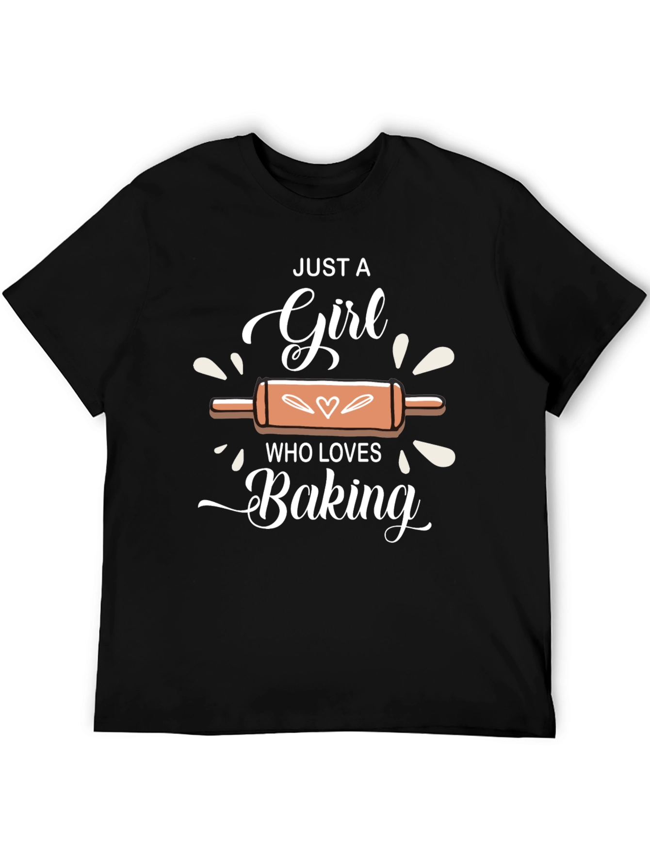 Black Just A Girl Who Loves Baking T-Shirt view 5