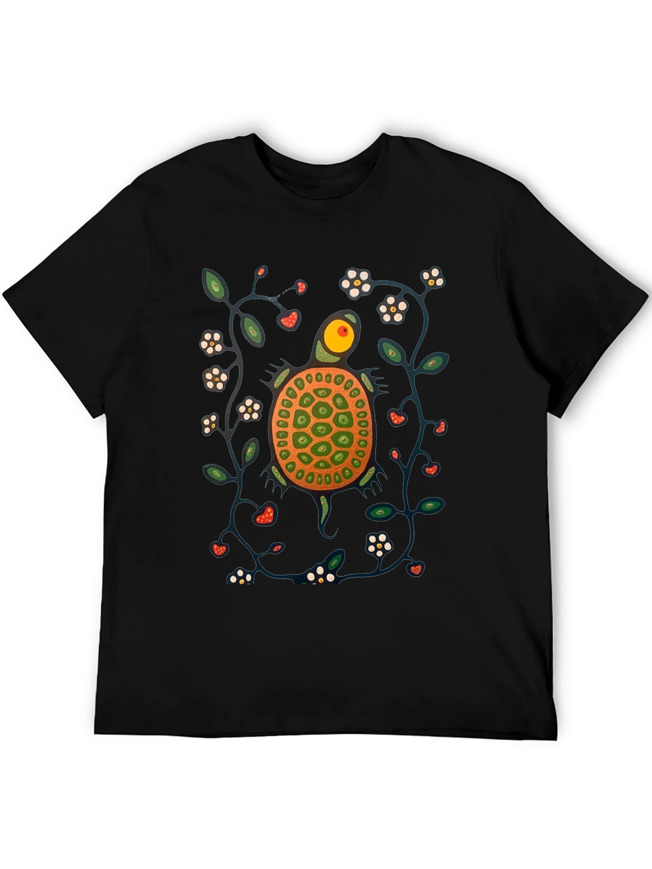 Black Turtle Graphic Print Crew Neck T-Shirt view 5