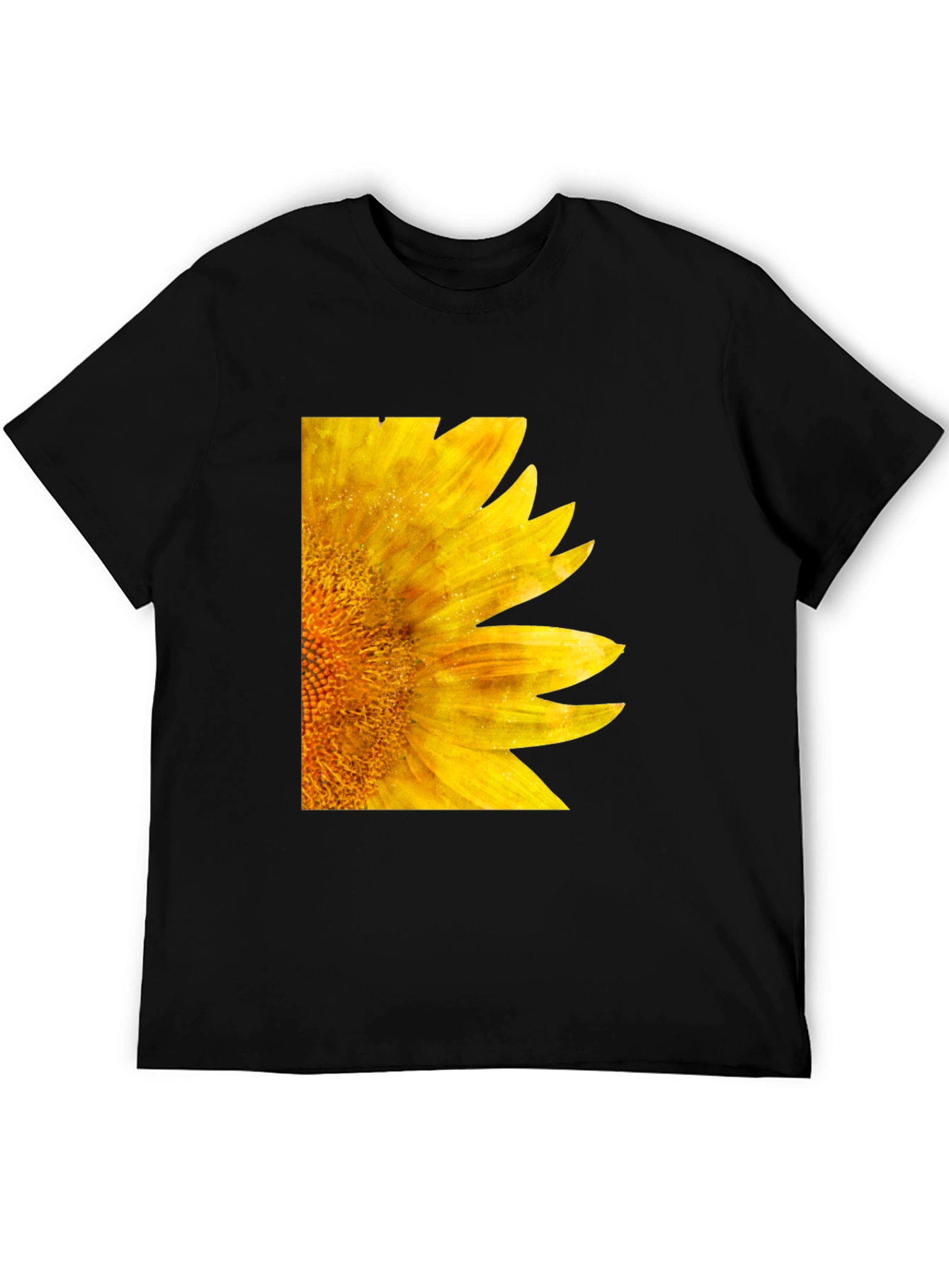 Black Sunflower Graphic Tee - Black Cotton Casual Shirt view 5
