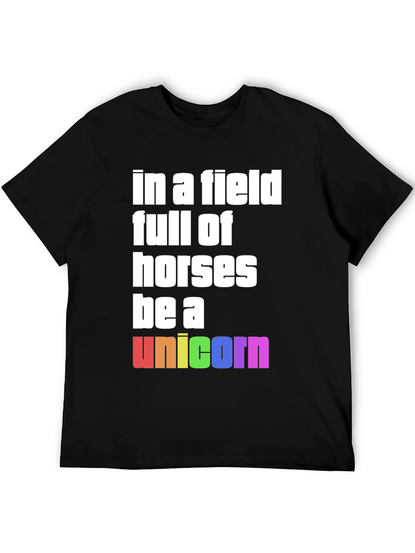Black Unicorn Tee - Be Unique Rainbow Pride T-Shirt view 5