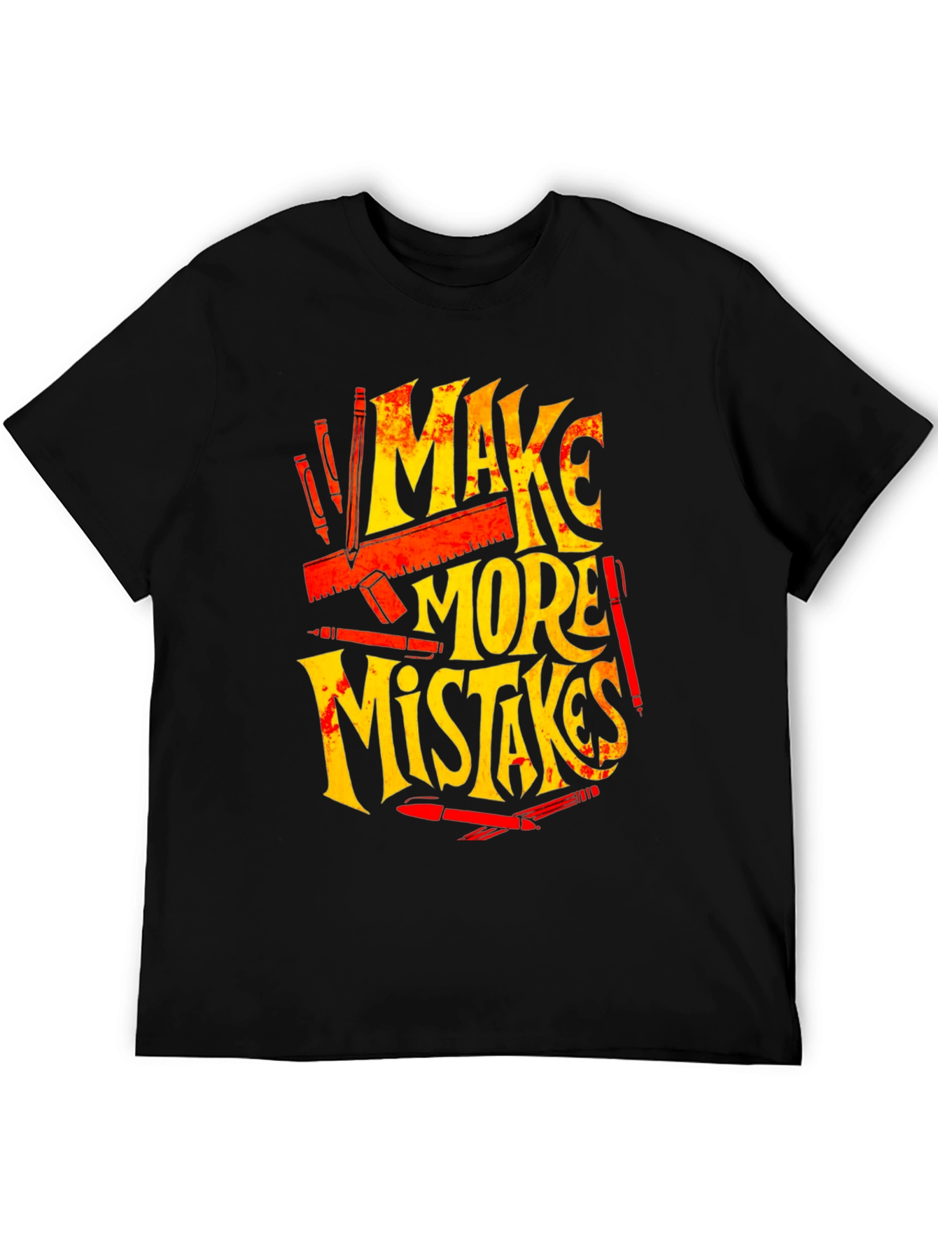Black Make More Mistakes Graphic Tee - Black view 5