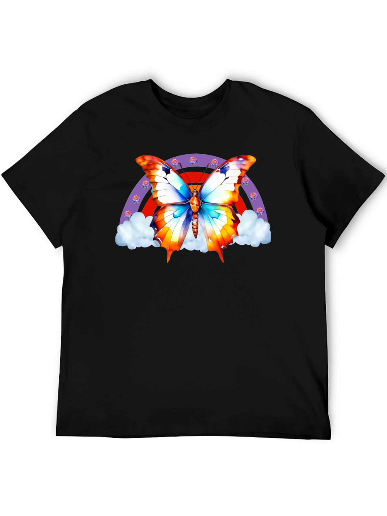 Black Butterfly Rainbow T-Shirt - Stylish Graphic Tee view 5