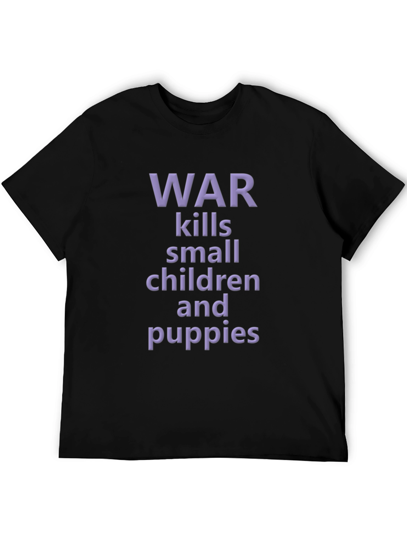 Black War Kills Children & Puppies T-Shirt view 5