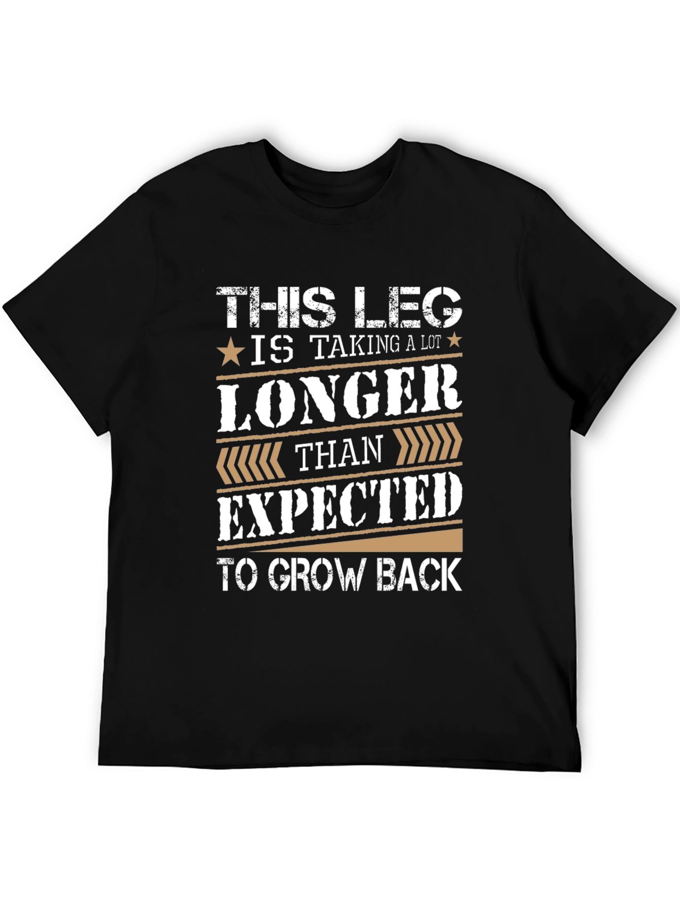 Black Funny Leg Injury Recovery T-Shirt view 5