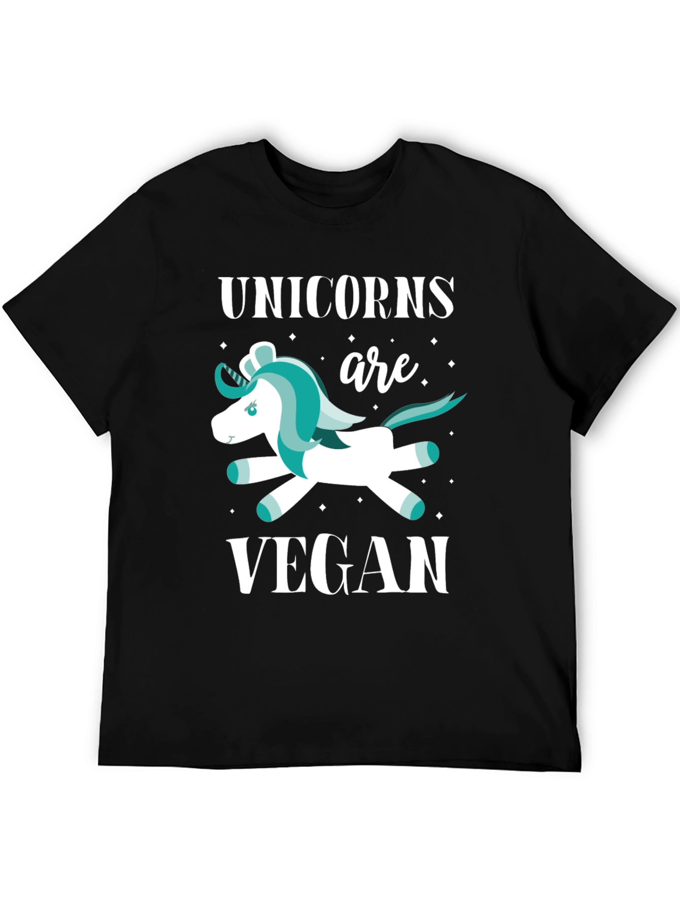Black Unicorns are Vegan Graphic T-Shirt view 5