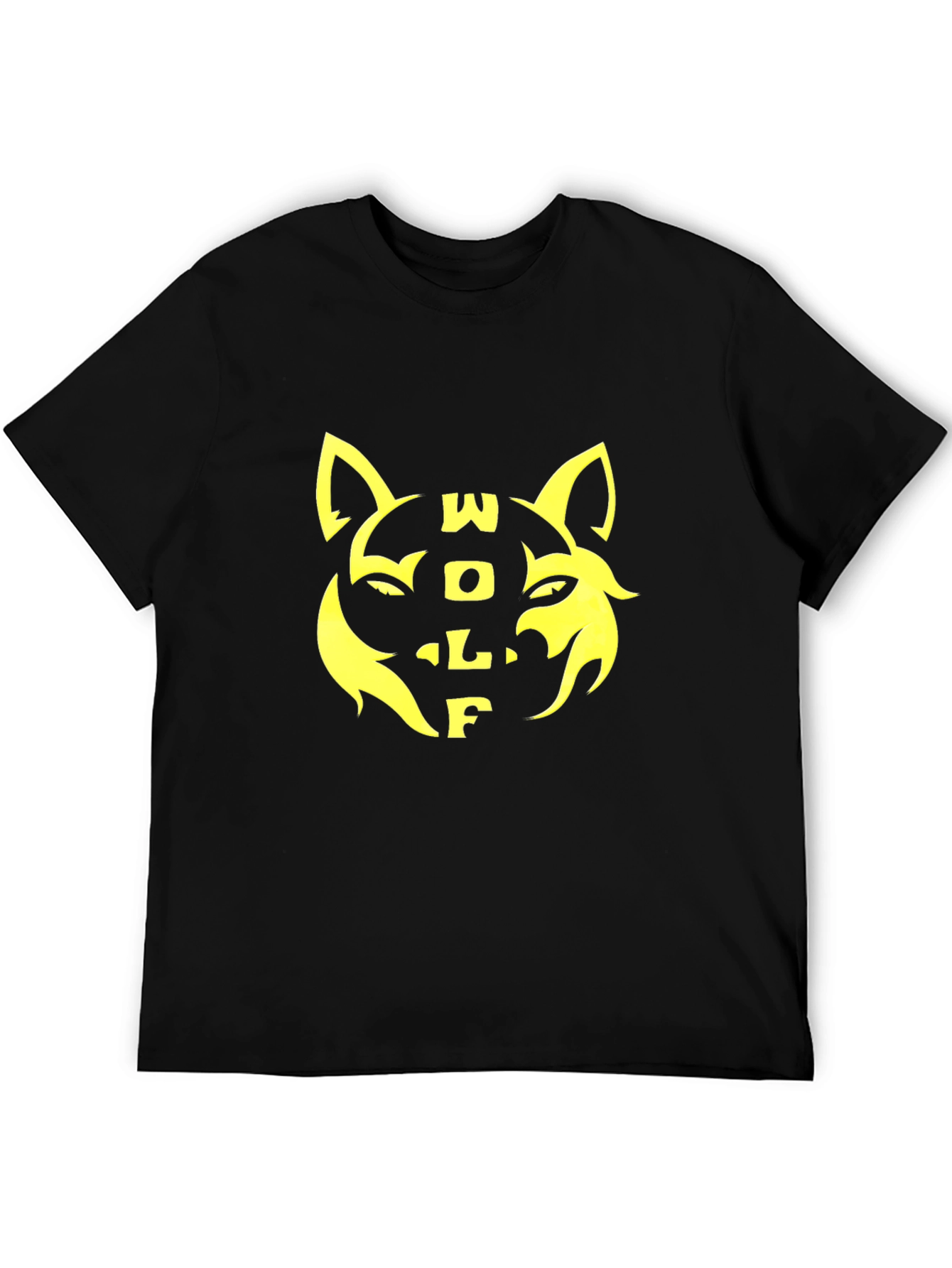 Black Wolf Graphic T-Shirt - Black Cotton Blend Tee view 5