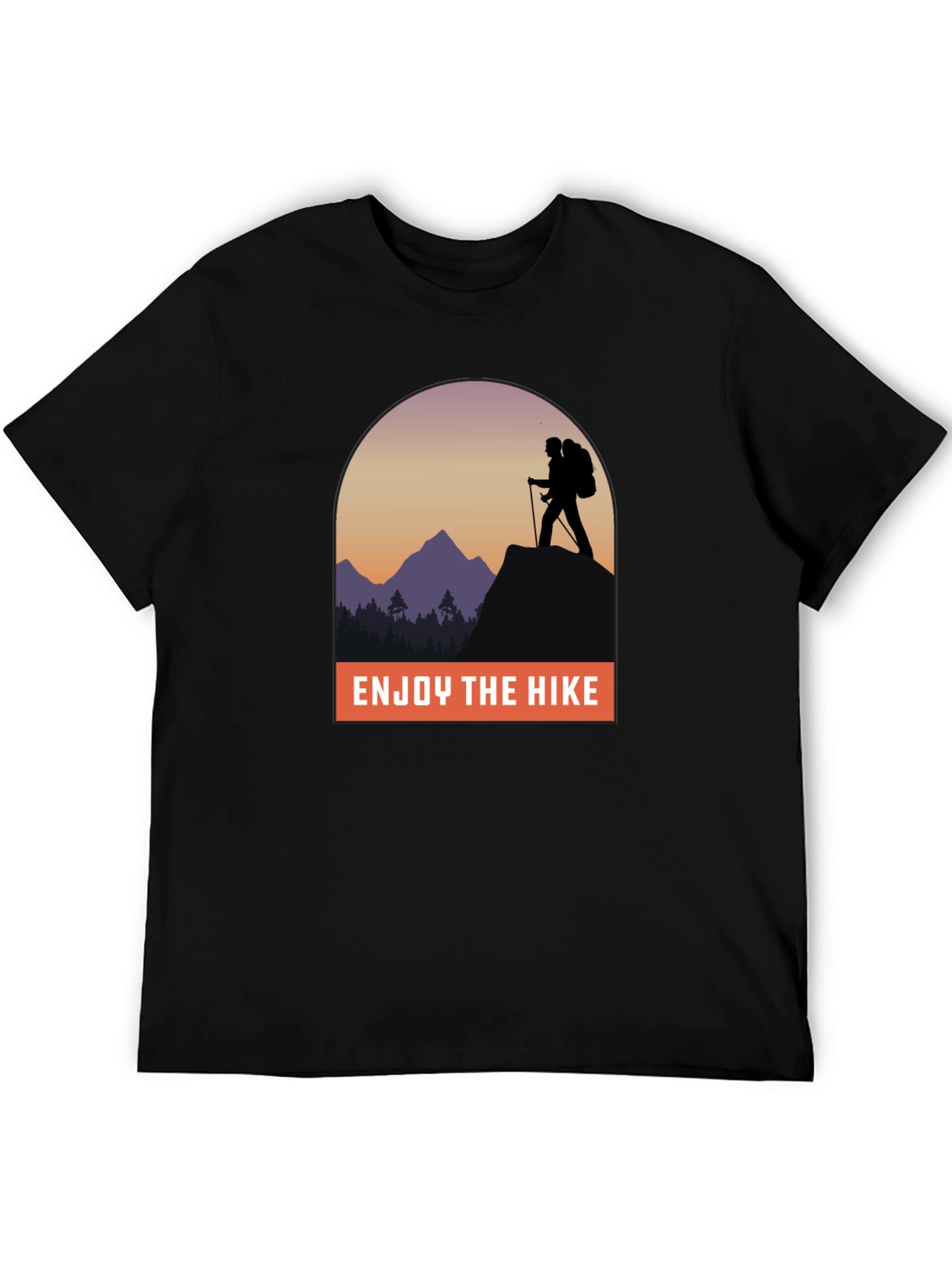Black Enjoy the Hike Graphic Tee - Adventure Awaits! view 5