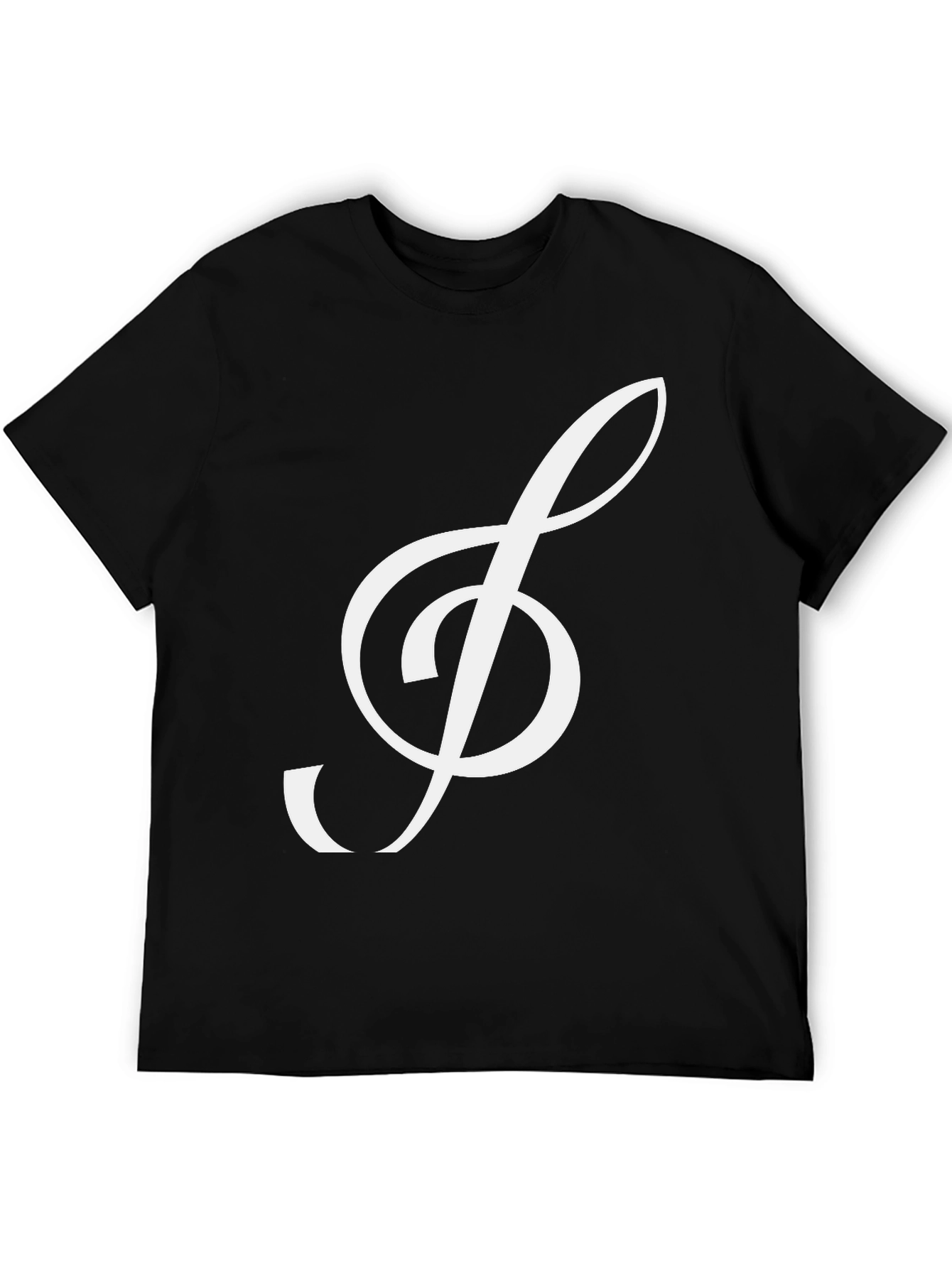 Black Treble Clef Graphic Tee - Musical Statement Shirt view 5