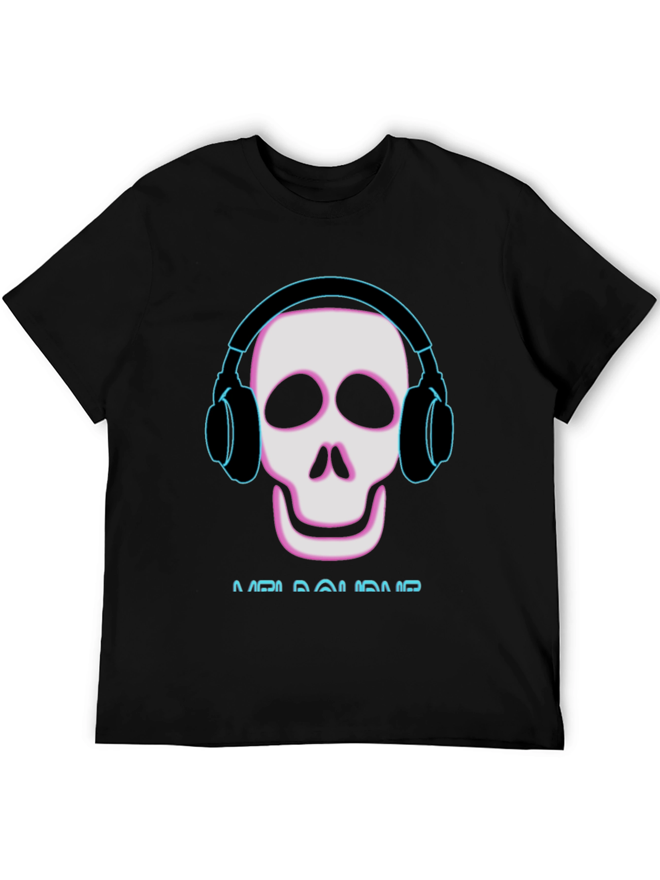 Black Skull Headphones T-Shirt - Music Lover Tee view 5