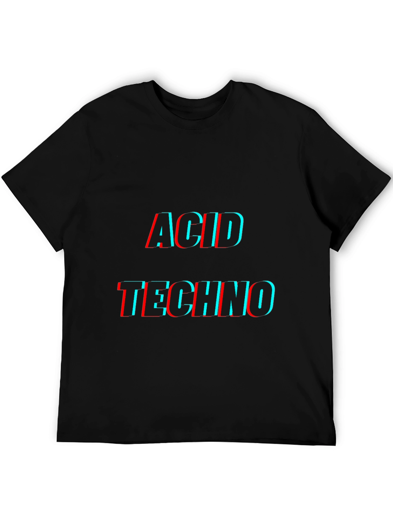 Black Acid Techno Black Graphic T-Shirt view 5