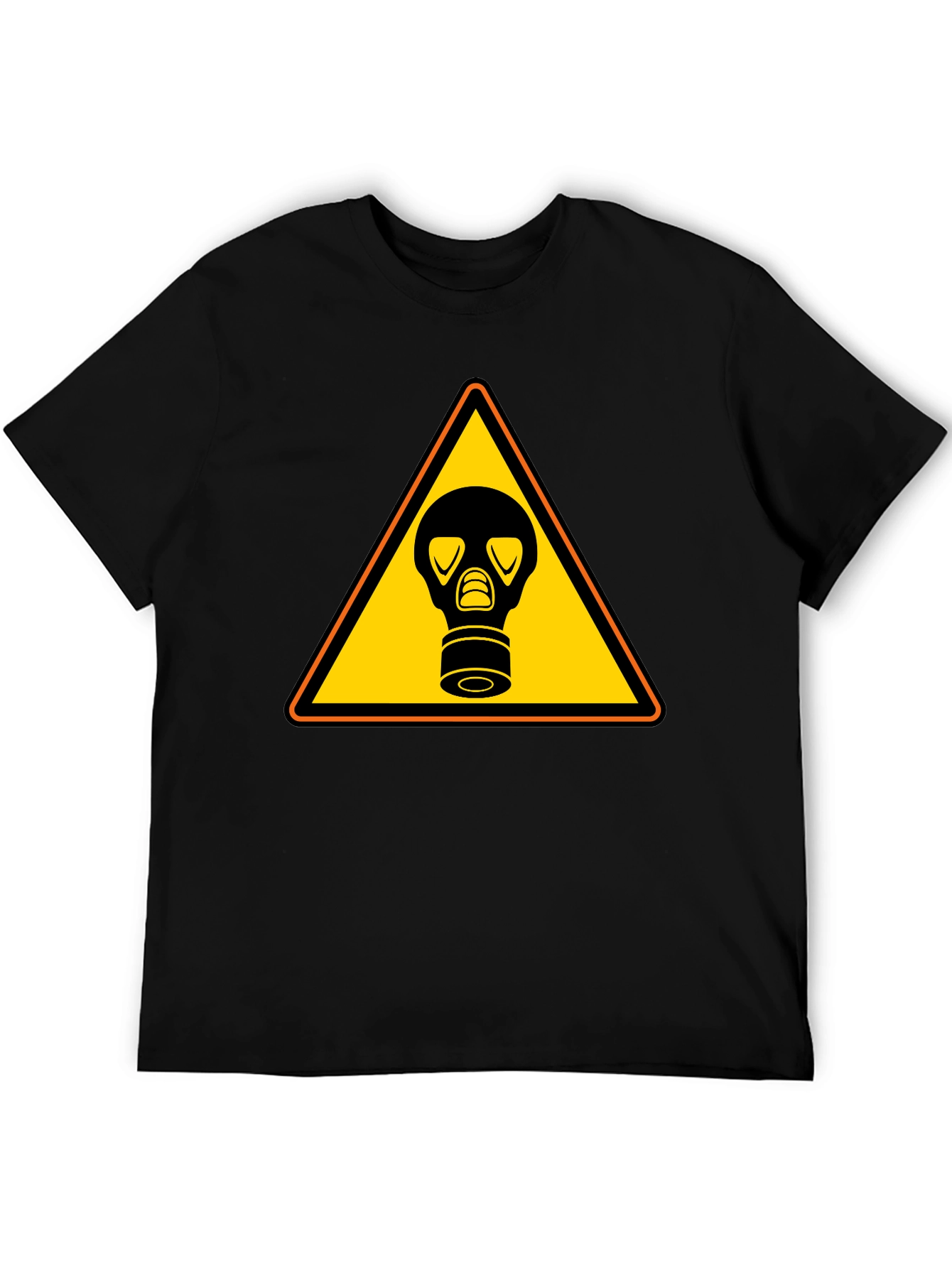 Black Hazard Gas Mask T-Shirt - Classic Black Tee view 5