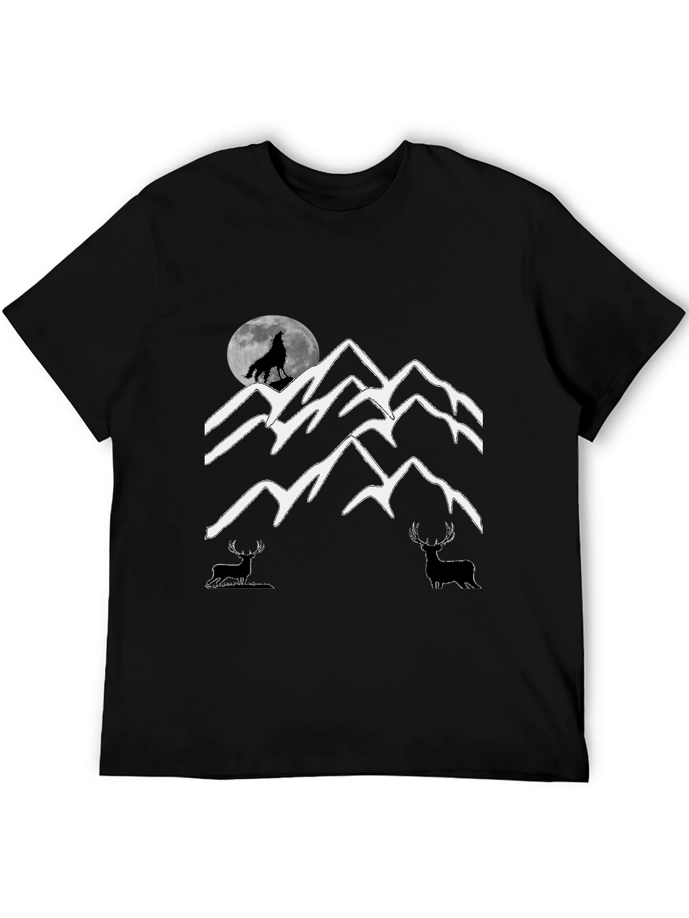 Black Wolf Moon Mountain Graphic Tee view 5