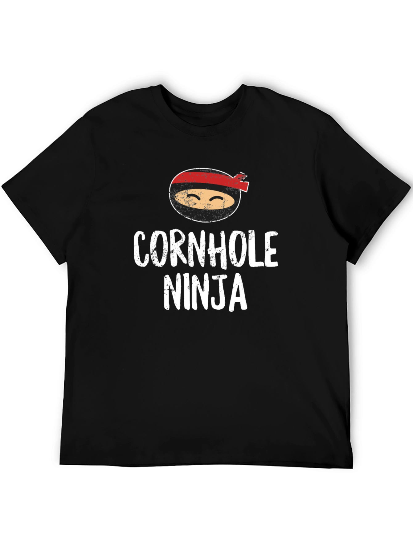 Black Cornhole Ninja Graphic T-Shirt - Black view 5