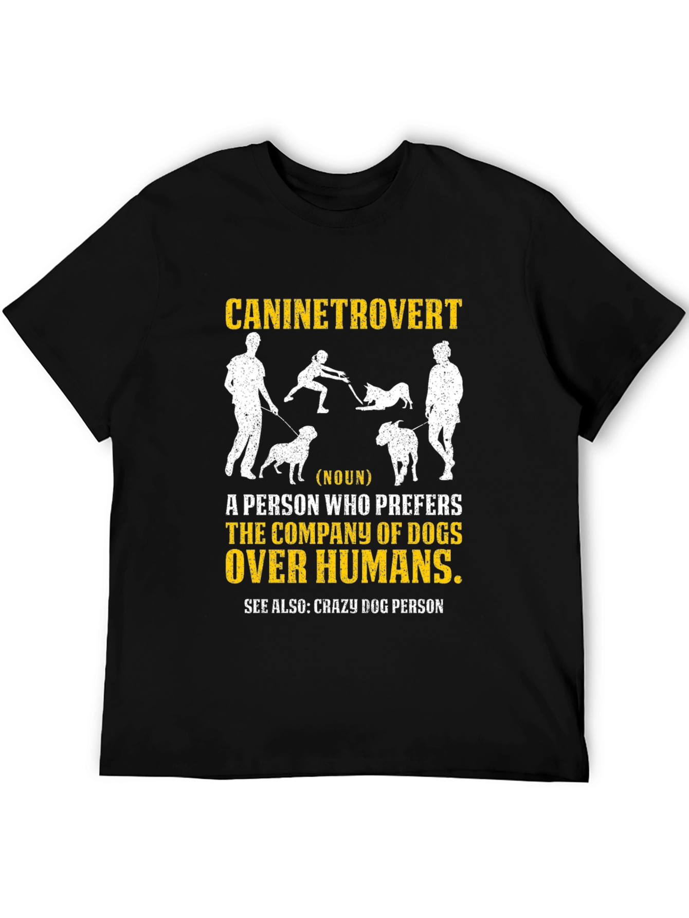 Black Caninetrovert T-Shirt - Dog Lover Apparel view 5
