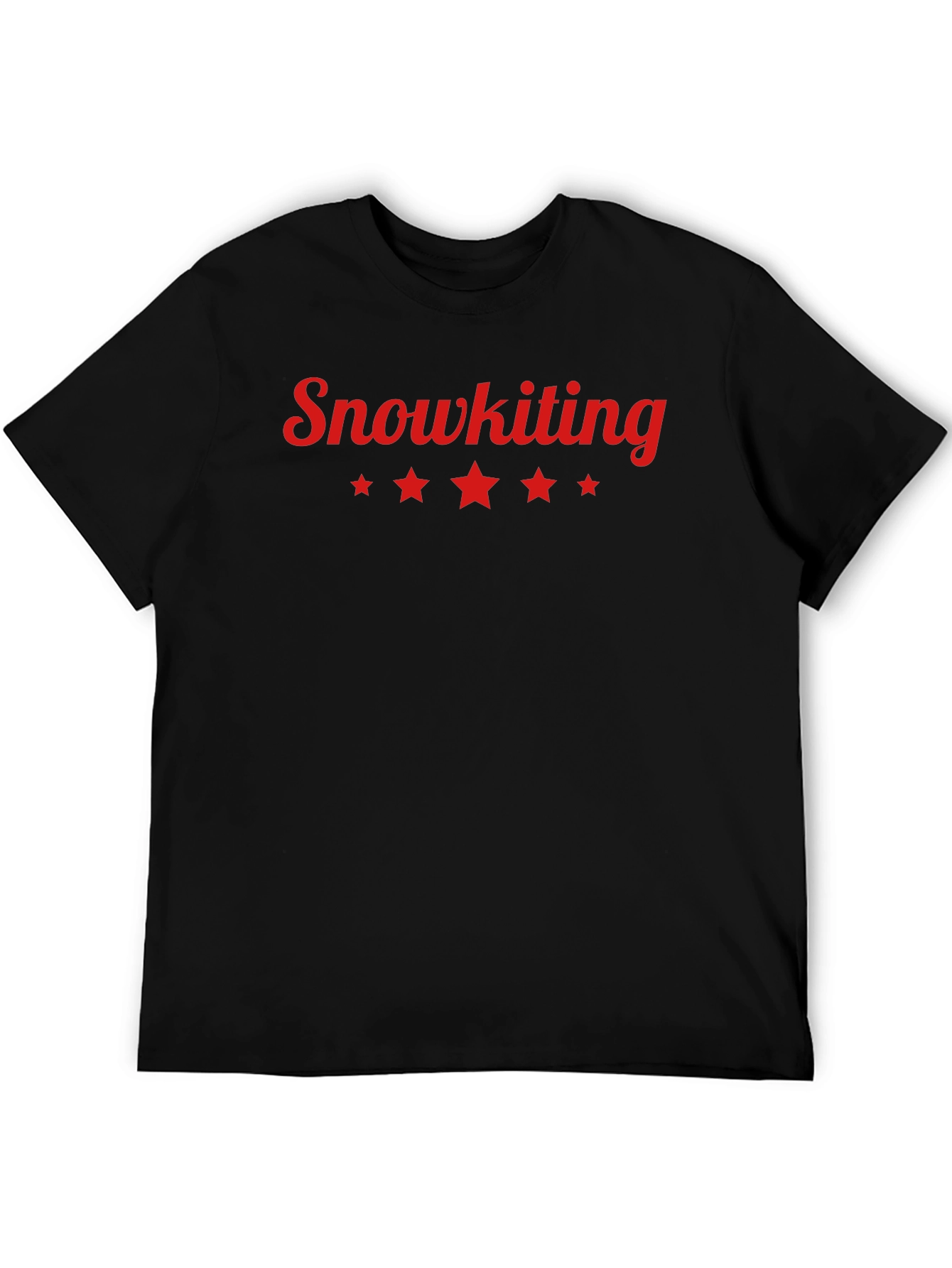 Black Snowkiting Graphic Tee - Stylish Black Cotton T-Shirt view 5