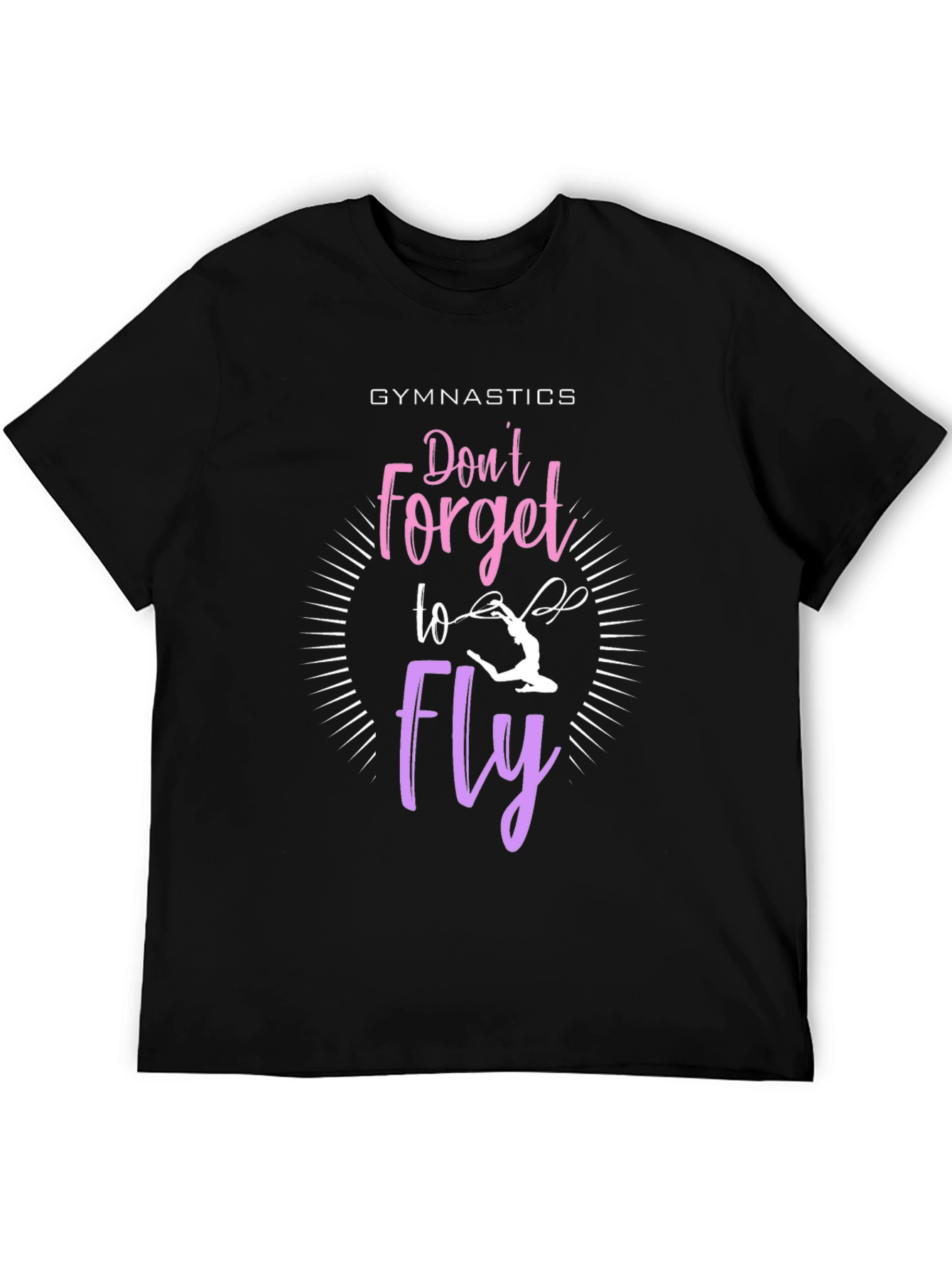 Black Gymnastics 'Don't Forget To Fly' Graphic T-Shirt view 5