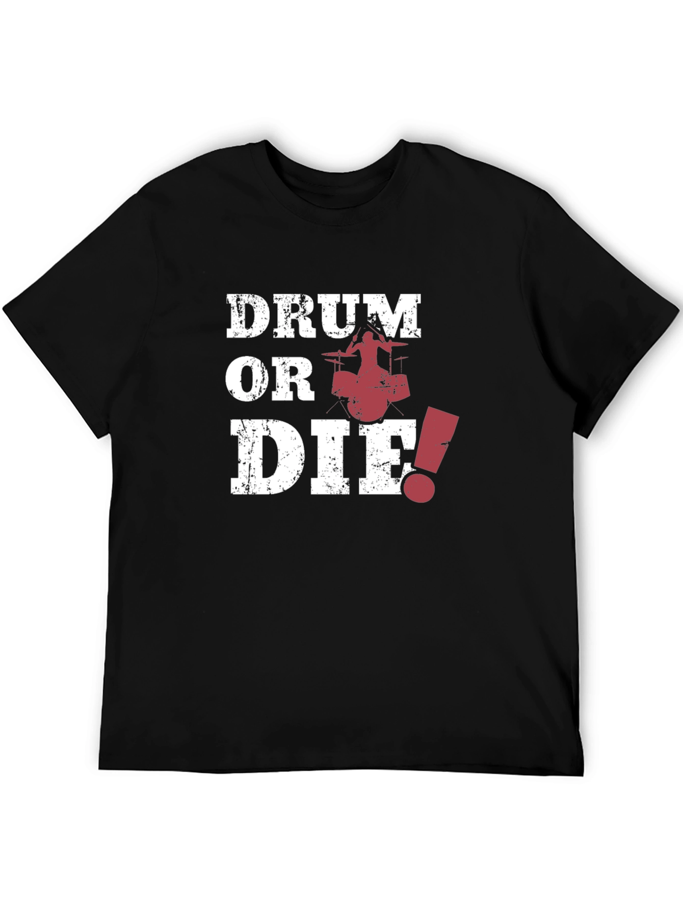 Black Drum or Die! Graphic Print Black T-Shirt view 5