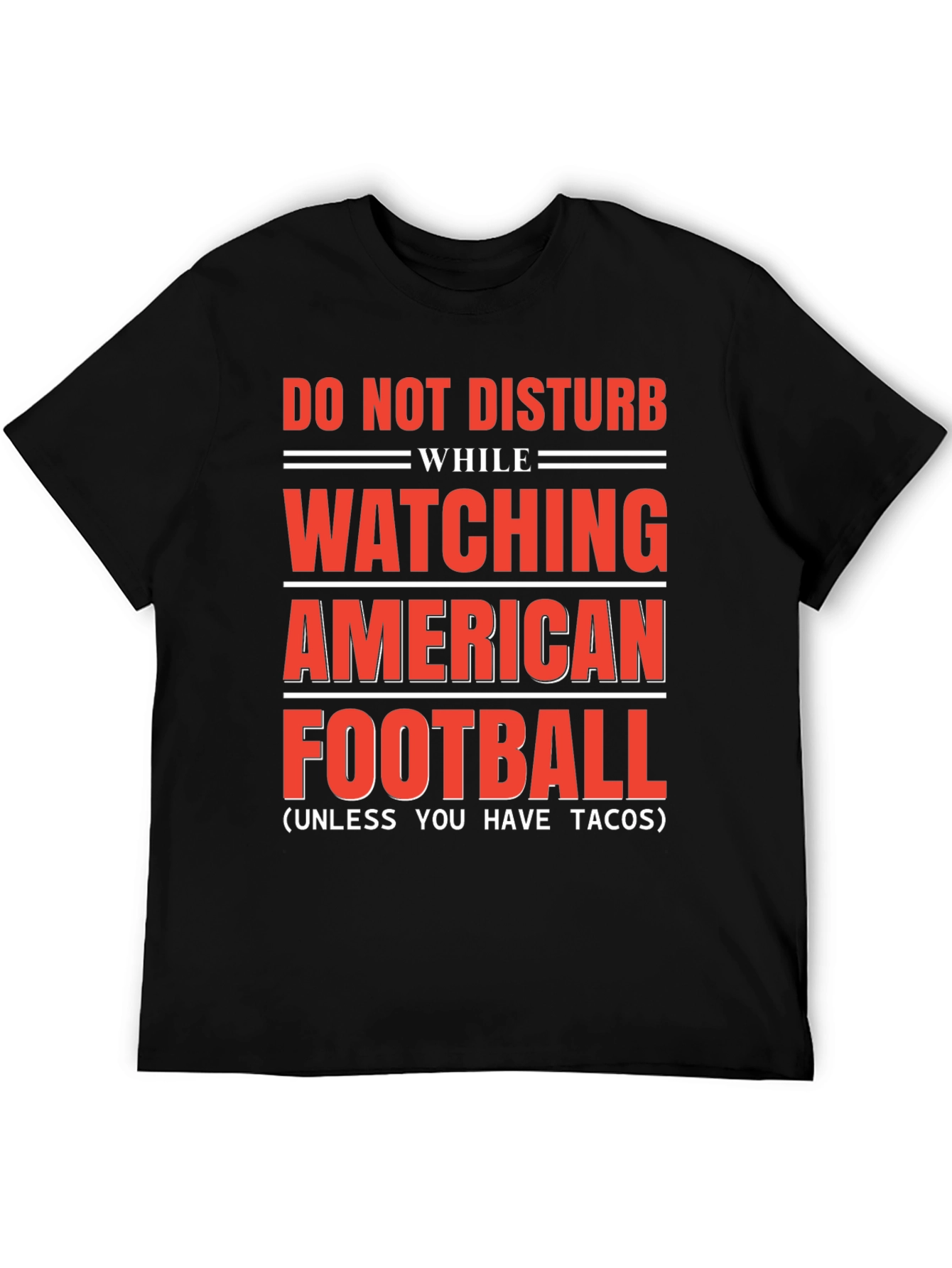 Black Do Not Disturb American Football & Tacos T-Shirt view 5