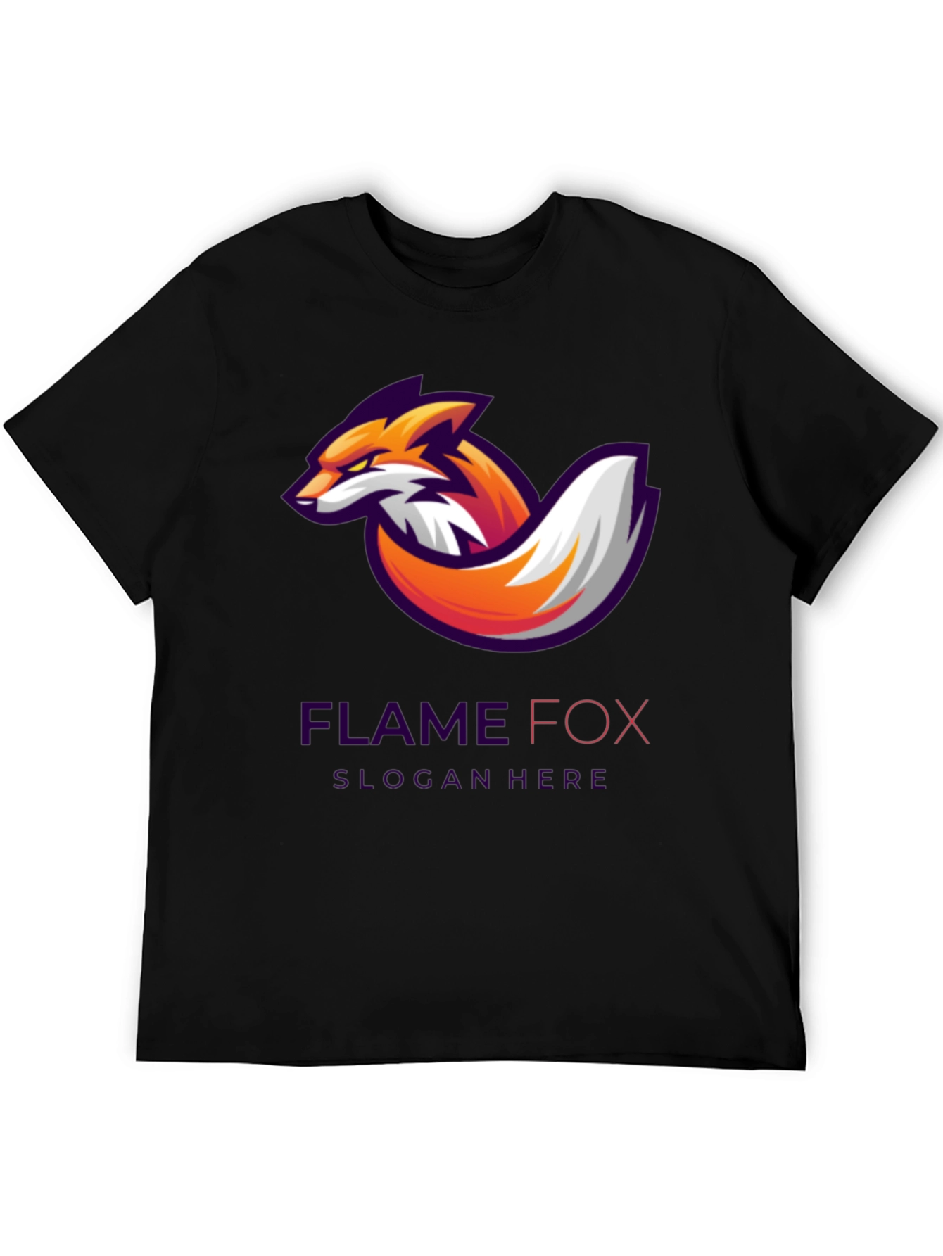 Black Flame Fox Graphic Tee - Cool Design, Soft Cotton Shirt view 5