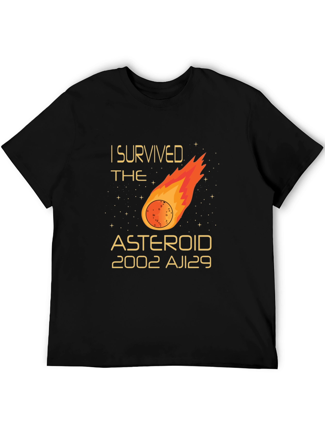 Black I Survived The Asteroid 2002 AJ129 T-Shirt view 5