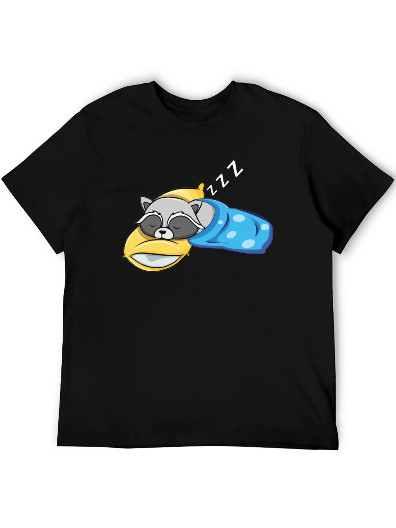 Black Sleeping Raccoon Graphic T-Shirt view 5