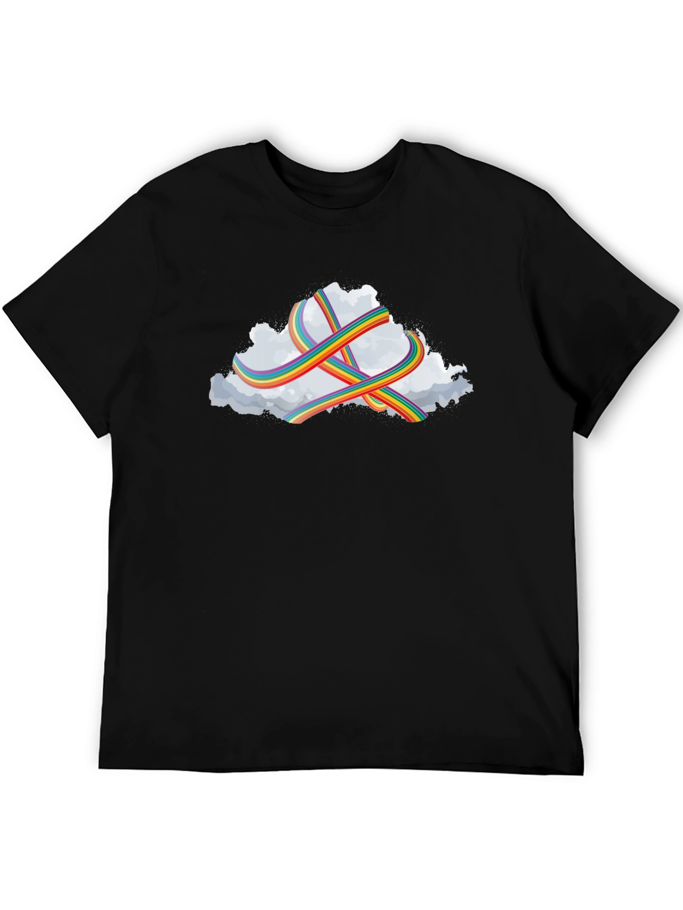 Black Rainbow Cloud T-Shirt: Stylish Comfort view 5