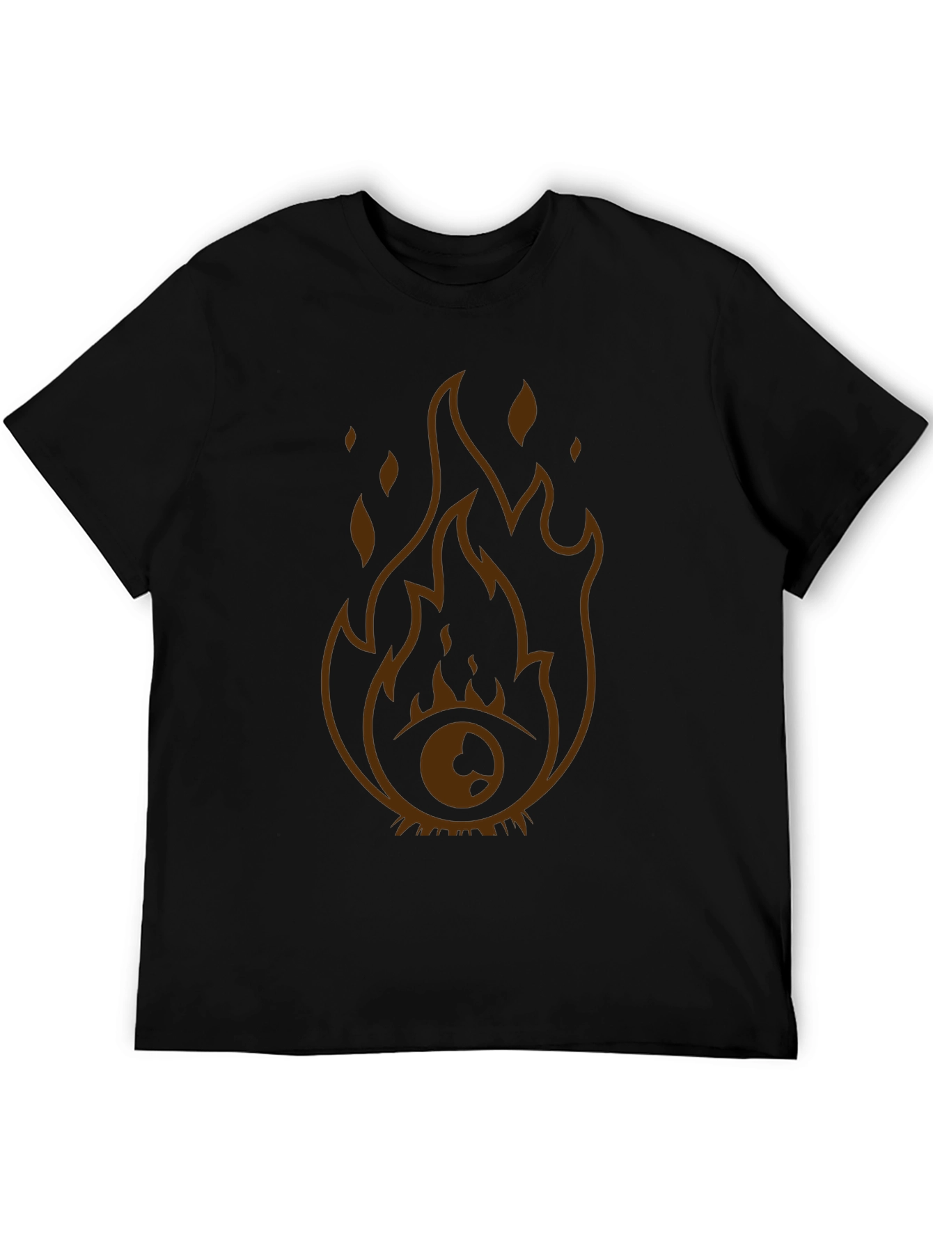 Black Flaming Eye Graphic Tee - Unique Design view 5