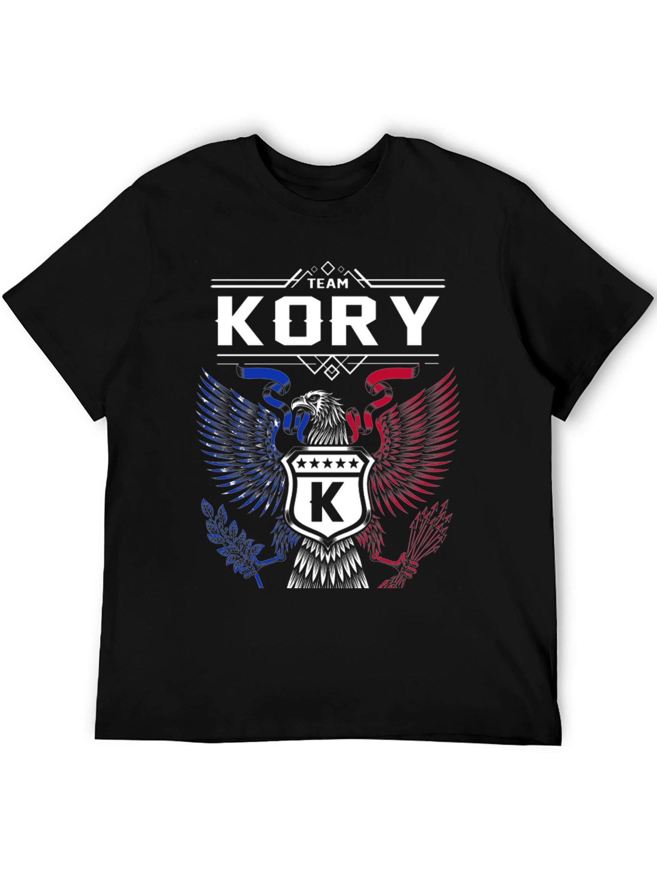 Black Team Kory Patriotic Eagle Graphic T-Shirt view 5