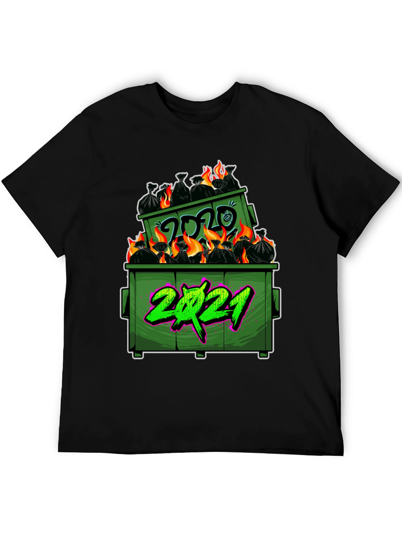 Black Dumpster Fire 2020-2021 Graphic T-Shirt view 5