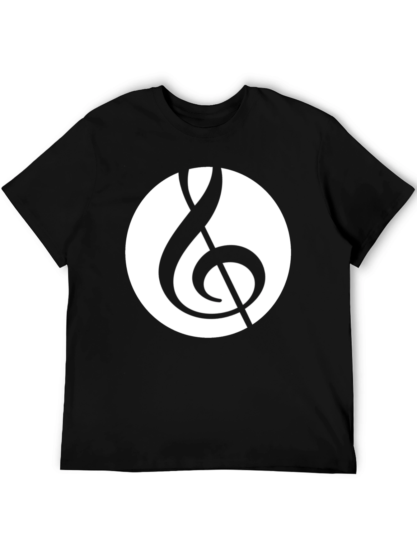 Black Musical Treble Clef Graphic T-Shirt view 5