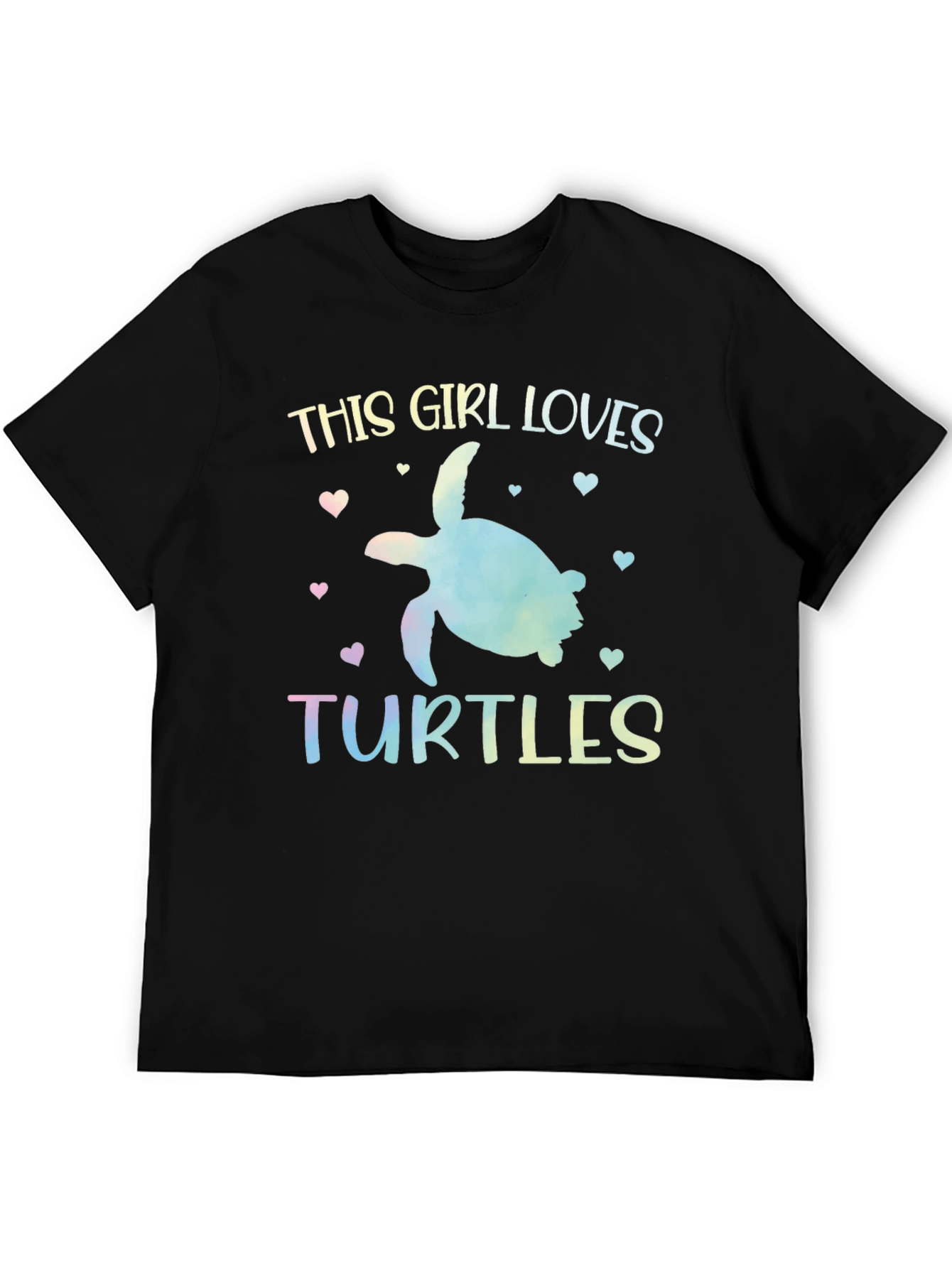 Black This Girl Loves Turtles Graphic T-Shirt view 5