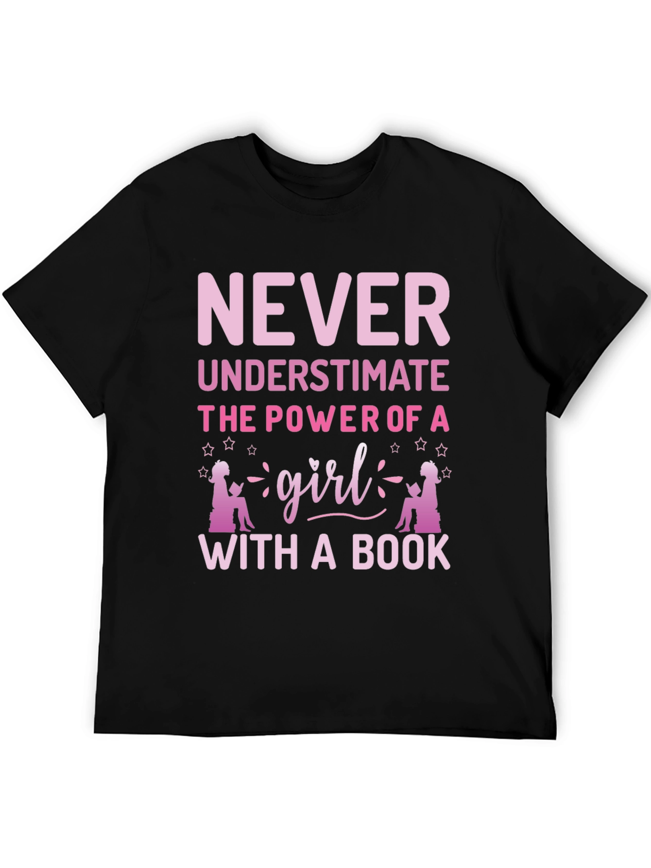 Black Never Underestimate Girl Book T-Shirt view 5
