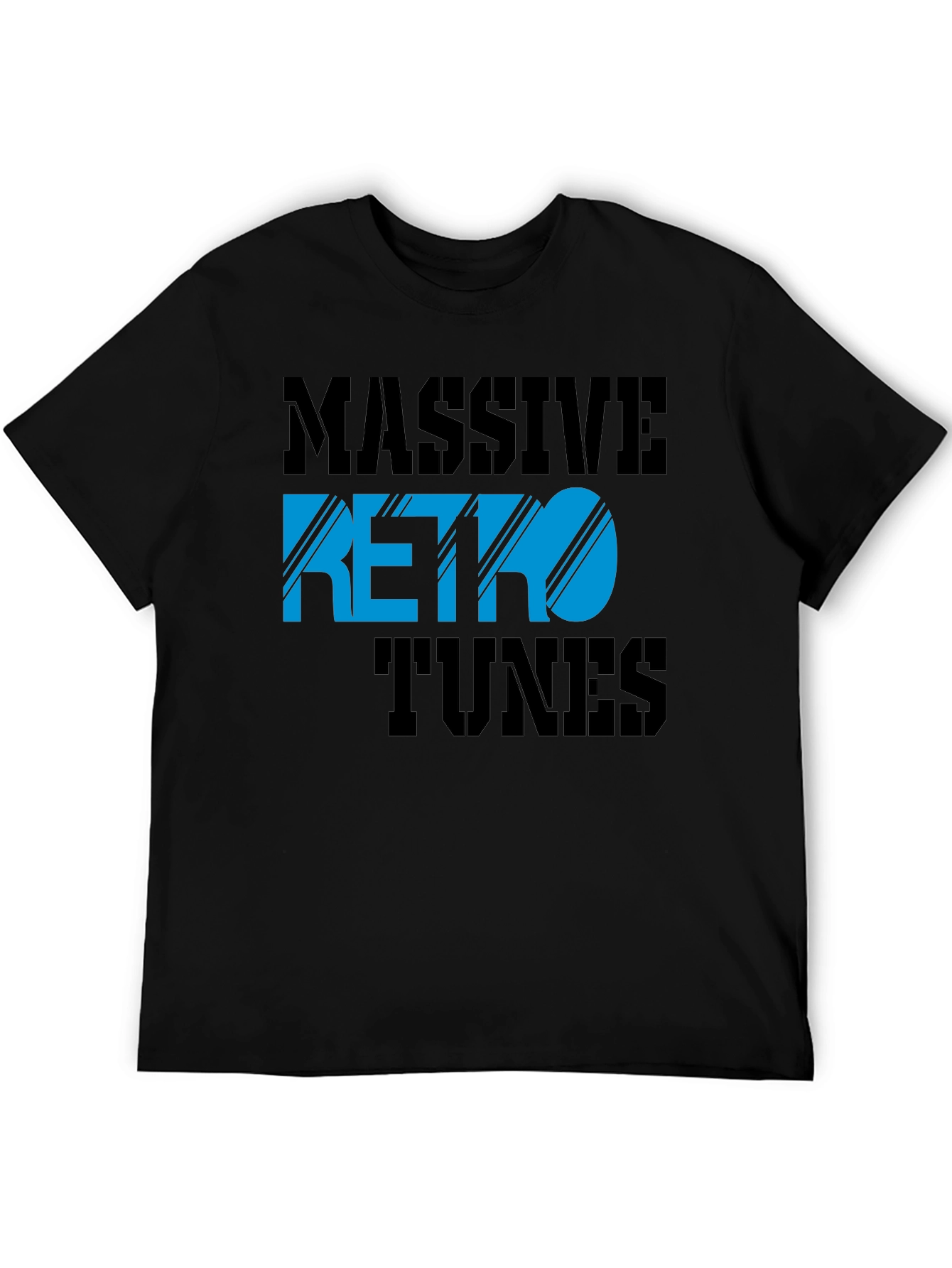 Black Massive Retro Tunes Graphic T-Shirt view 5