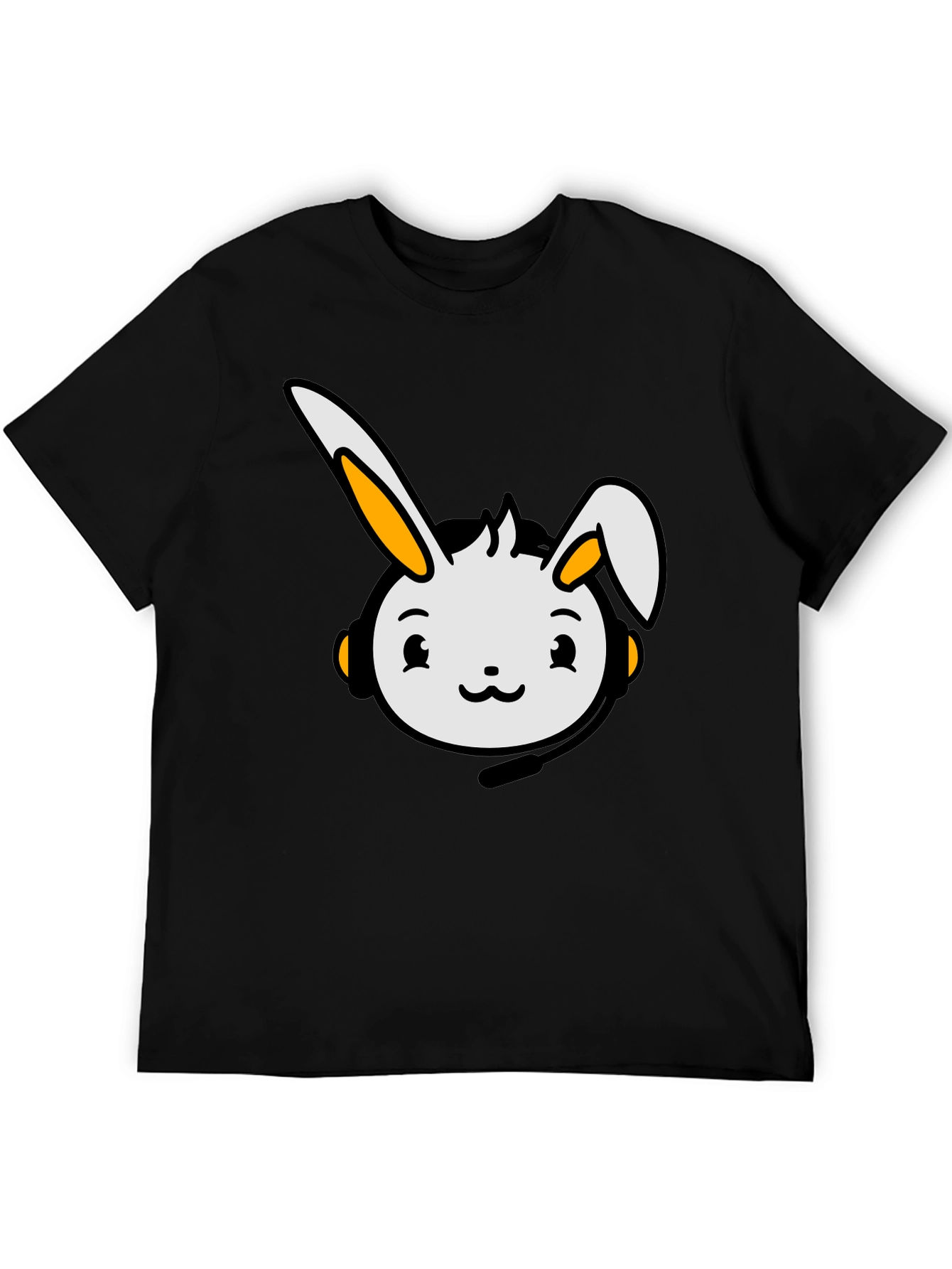 Black Cute Bunny Graphic T-Shirt - Black view 5