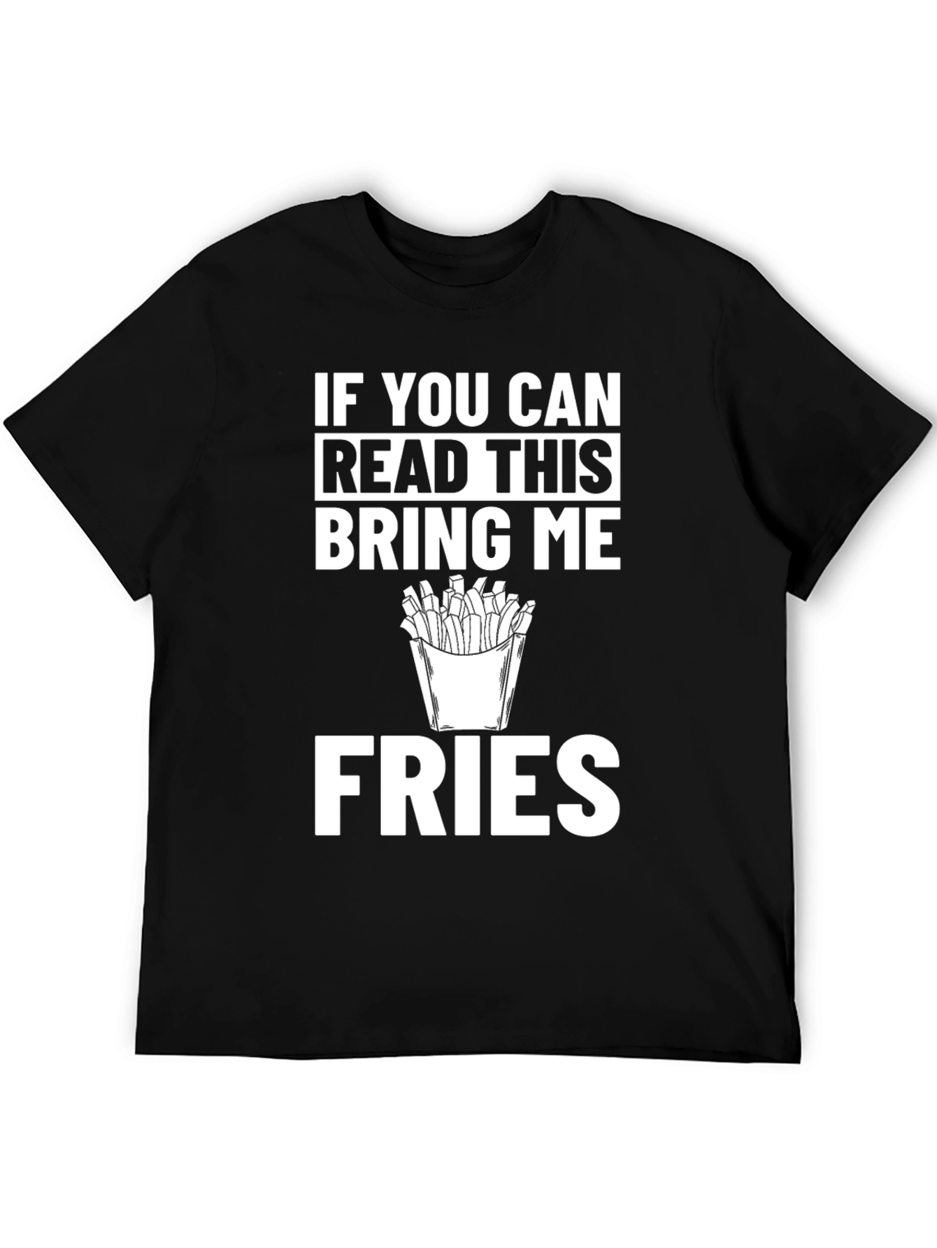 Black Funny Fries Graphic Tee - If You Can Read This view 5
