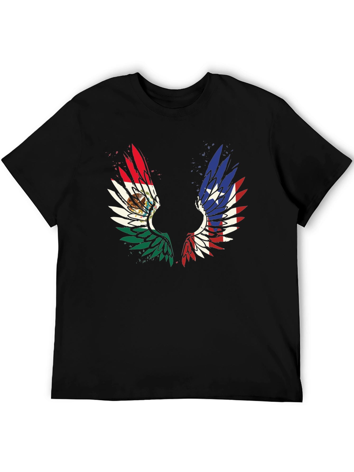 Black Mexico-Texas Wings Graphic T-Shirt view 5