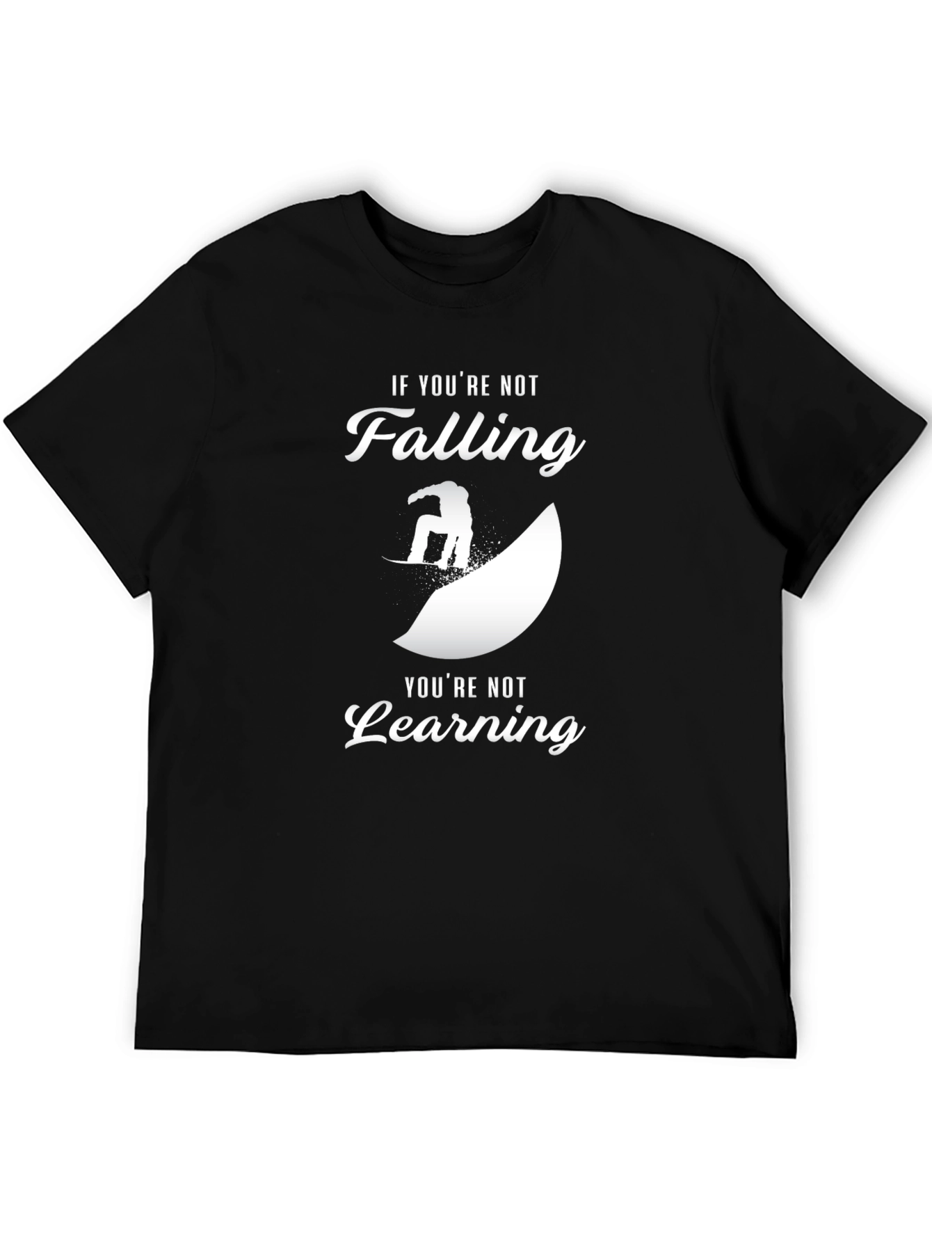 Black Falling Snowboarder Graphic Tee - Learn Something New view 5