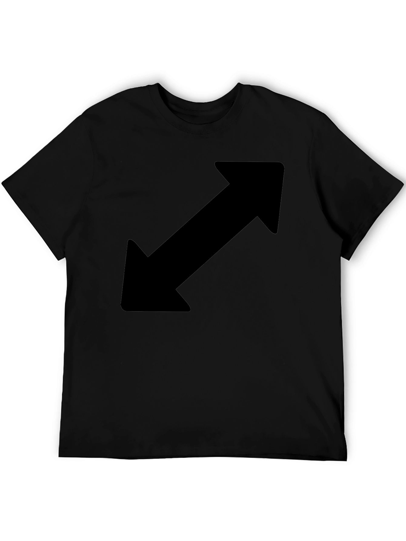 Black Diagonal Arrow Black T-Shirt view 5