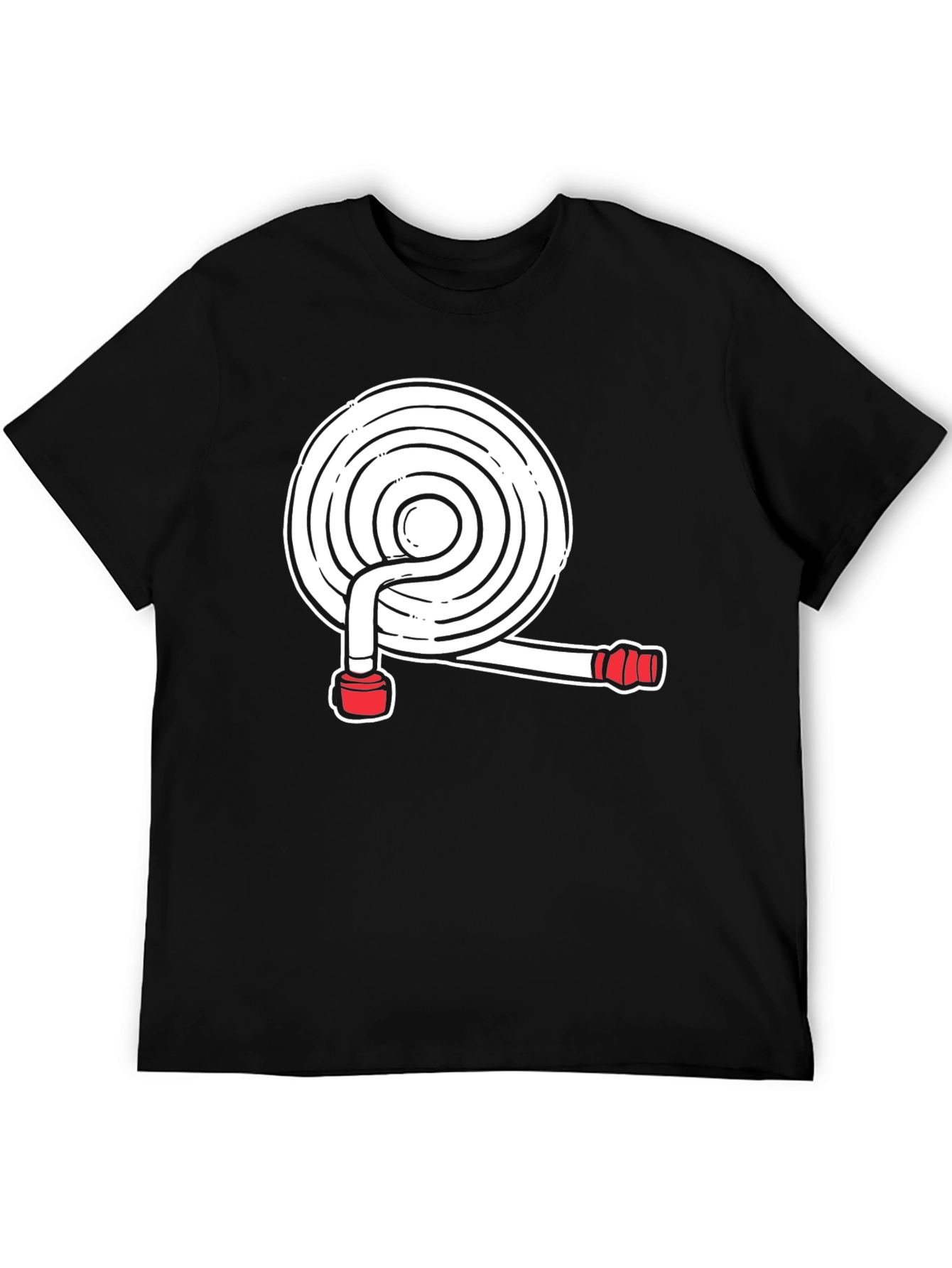 Black Fire Hose Graphic Tee - Black Cotton Blend Shirt view 5