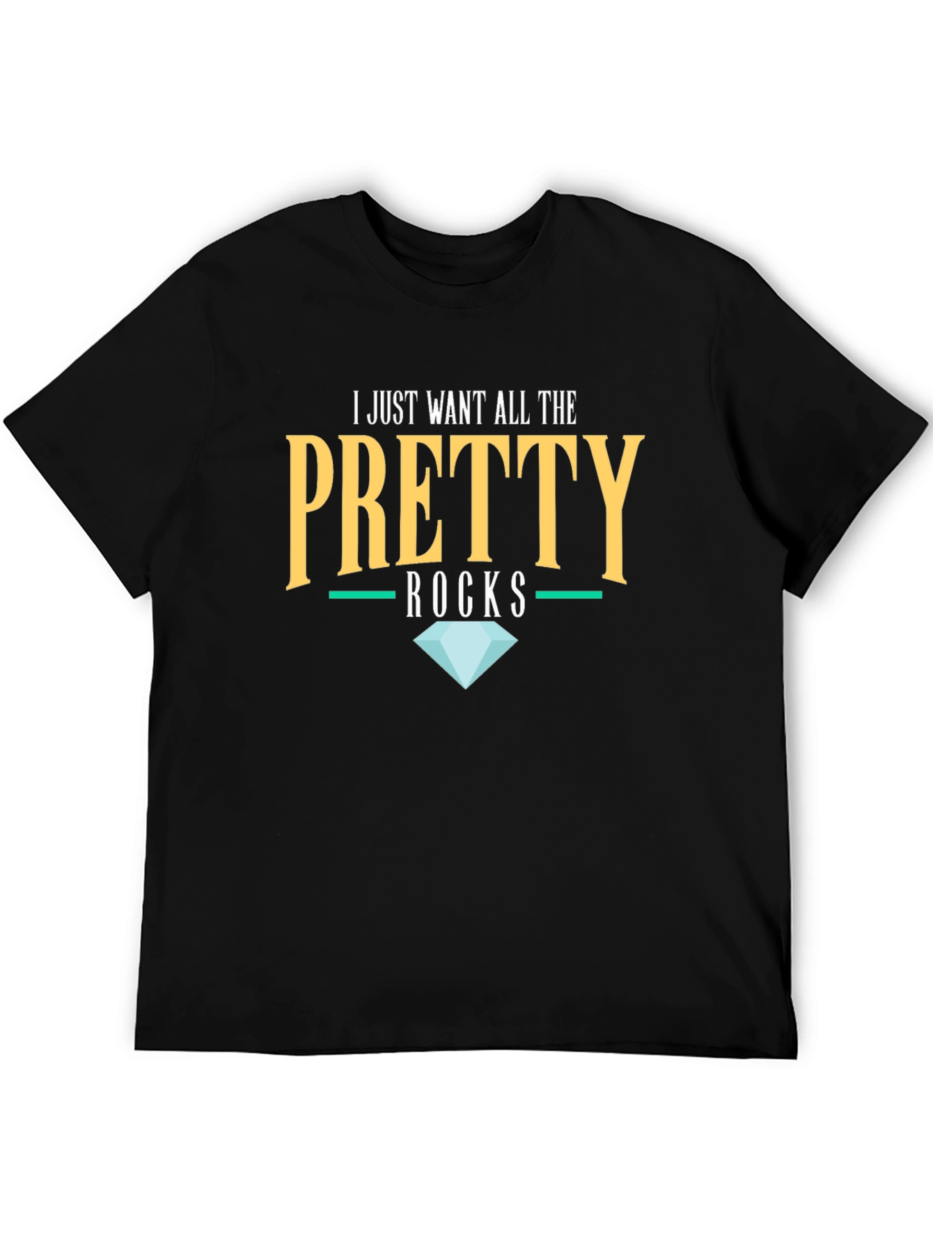 Black Pretty Rocks T-Shirt -  Diamond Lover's Tee view 5