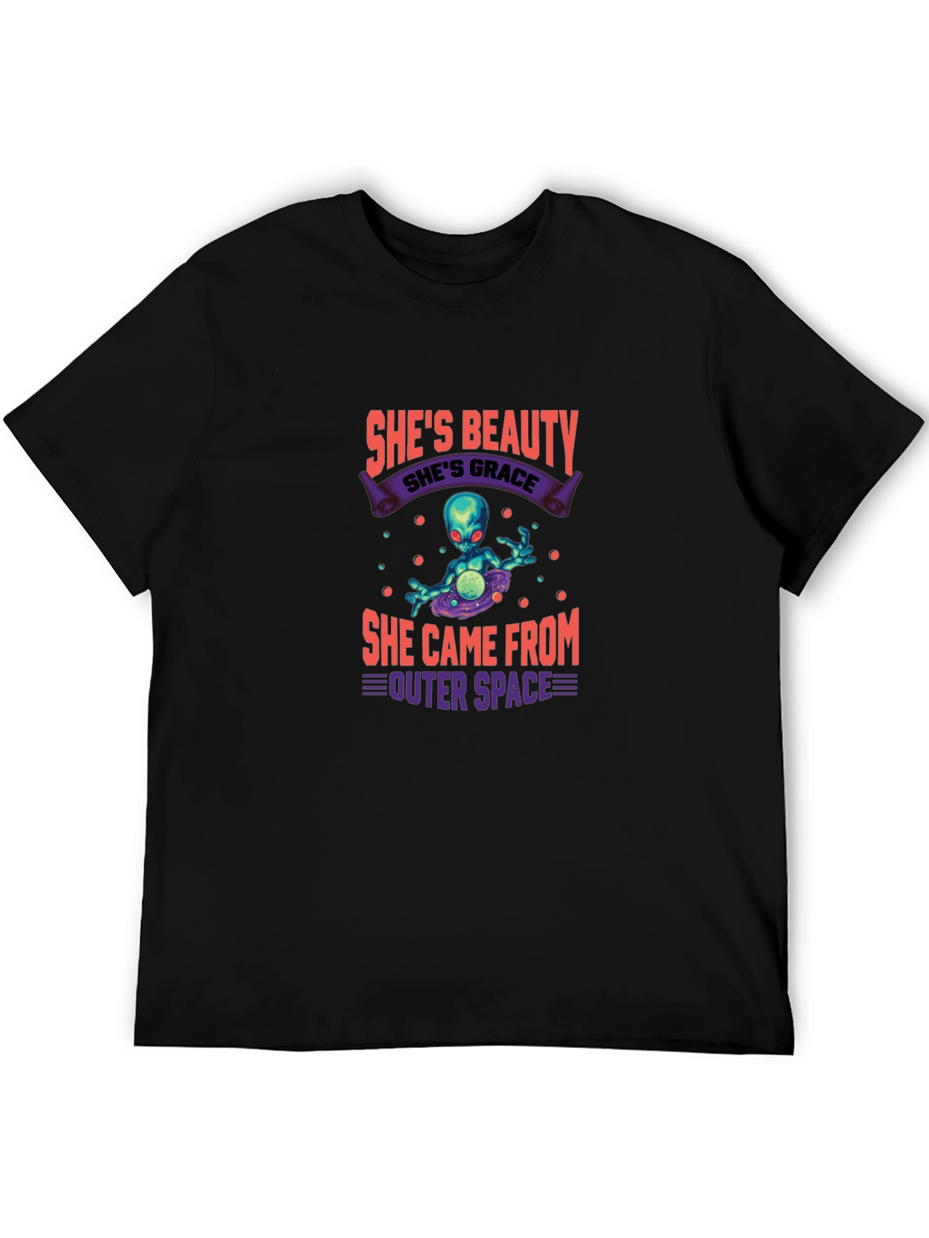 Black She's Beauty She's Grace Alien Graphic Tee view 5