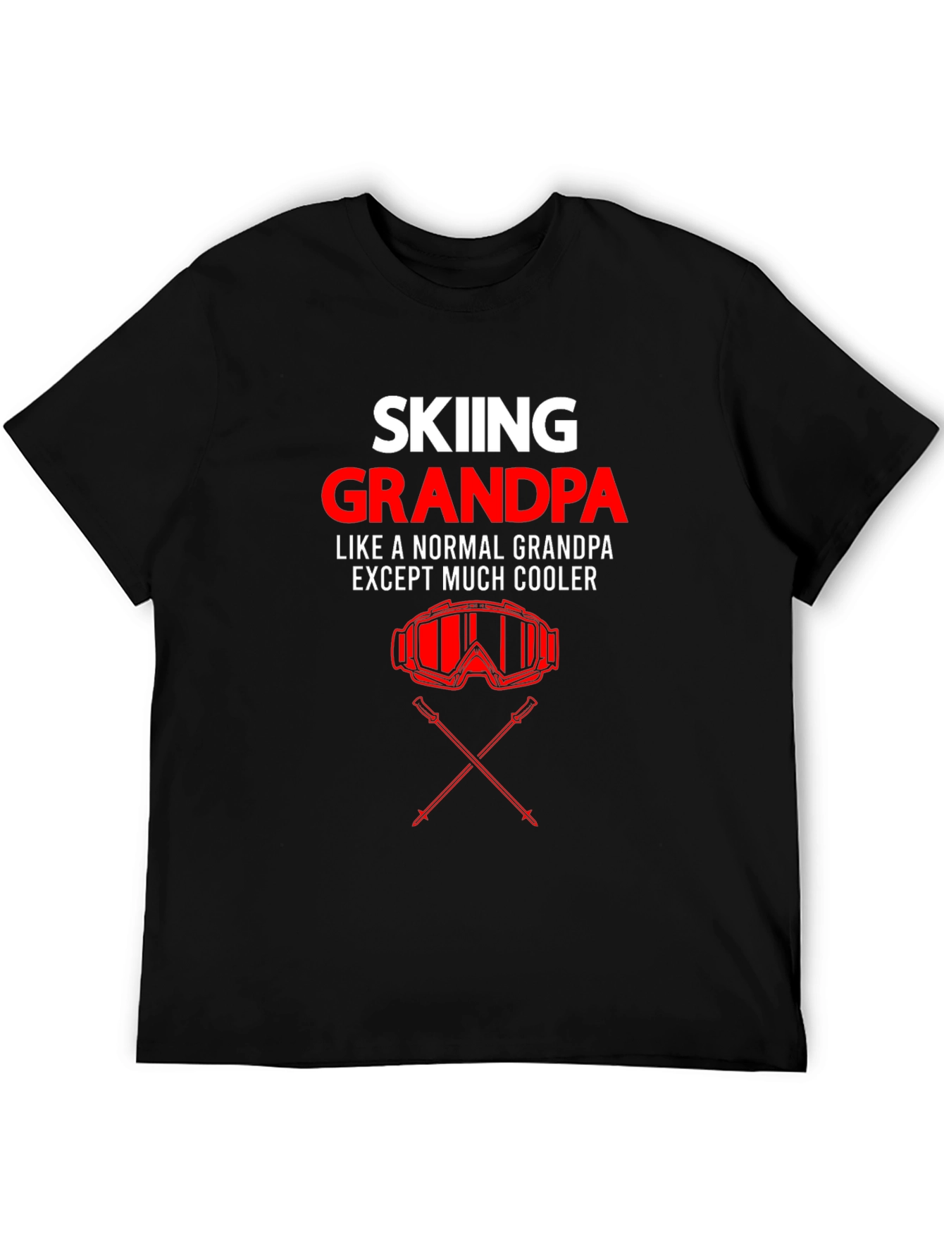 Black Skiing Grandpa T-Shirt - Cool Grandfather Gift view 5
