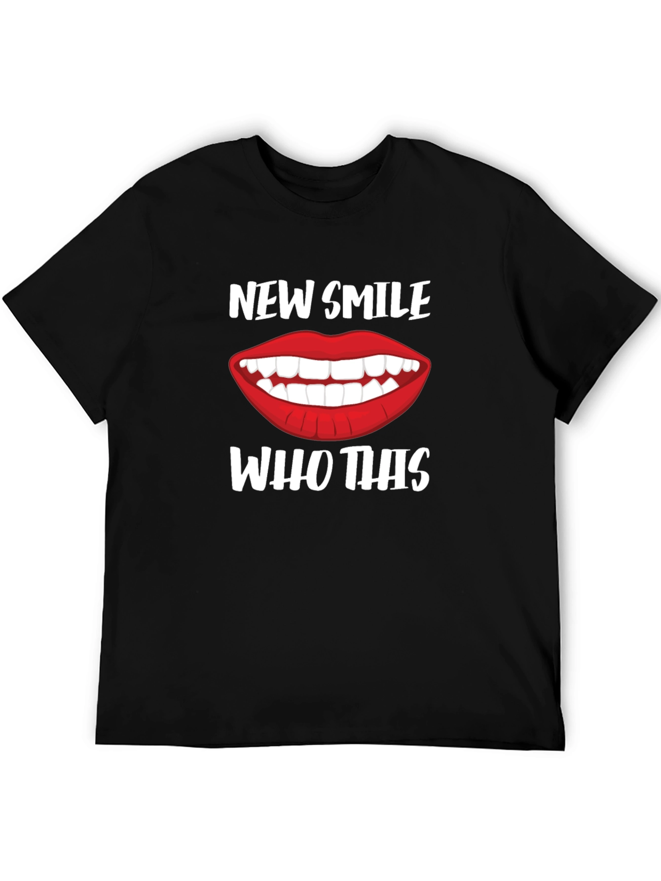 Black New Smile, Who This? Graphic Tee view 5