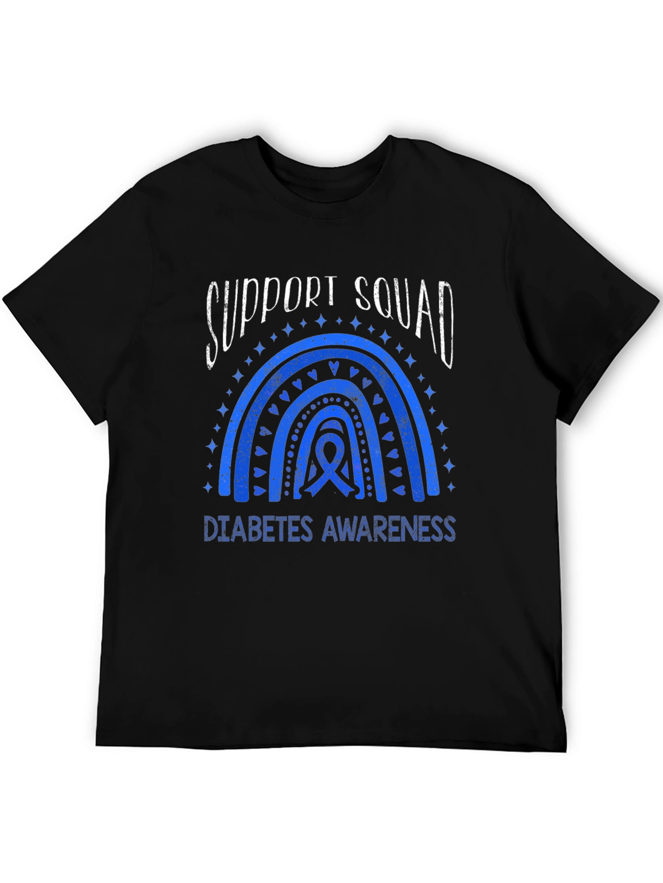 Black Diabetes Awareness Support Squad T-Shirt view 5