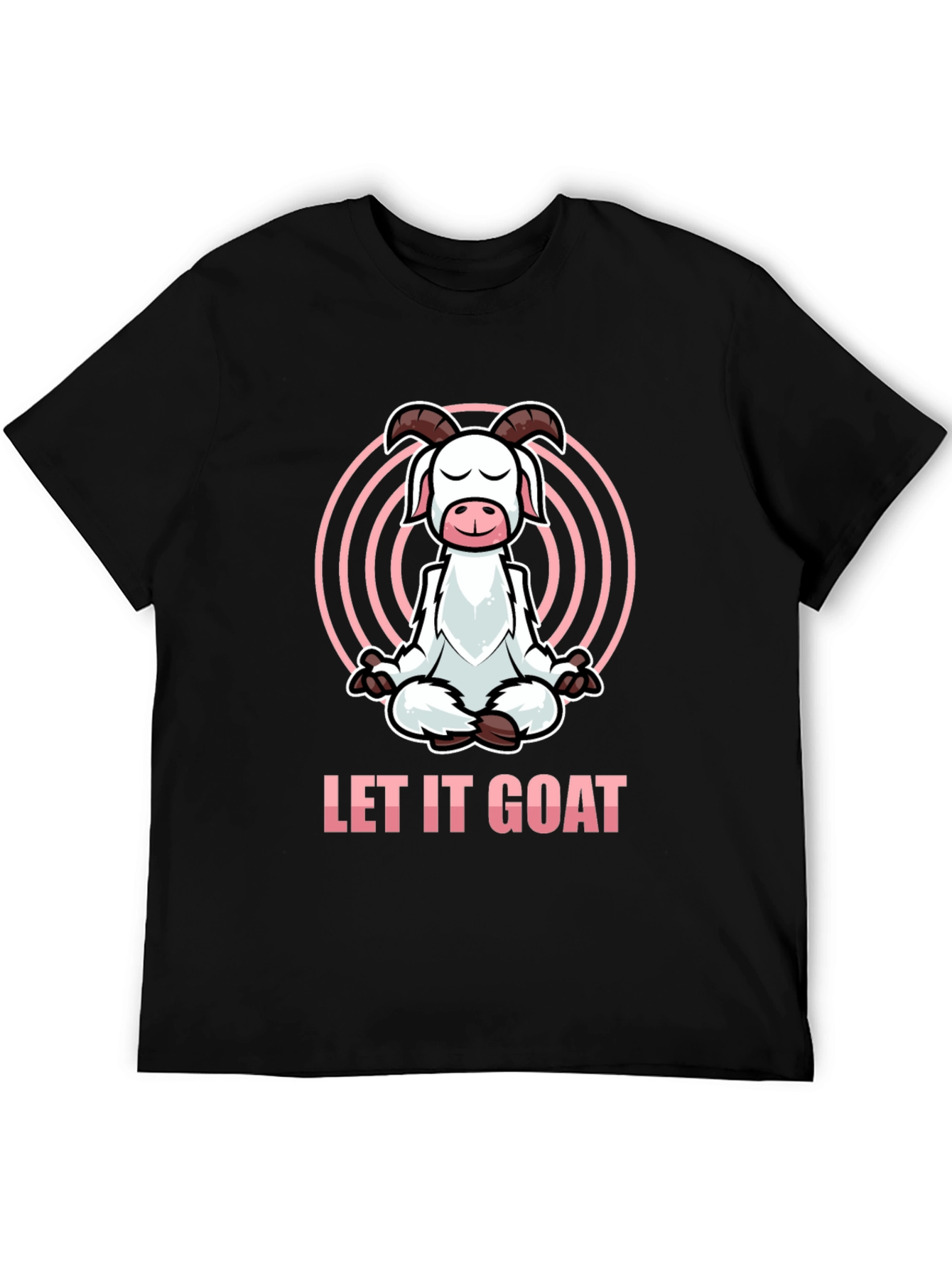Black Let It Goat Meditation T-Shirt - Funny Yoga Design view 5